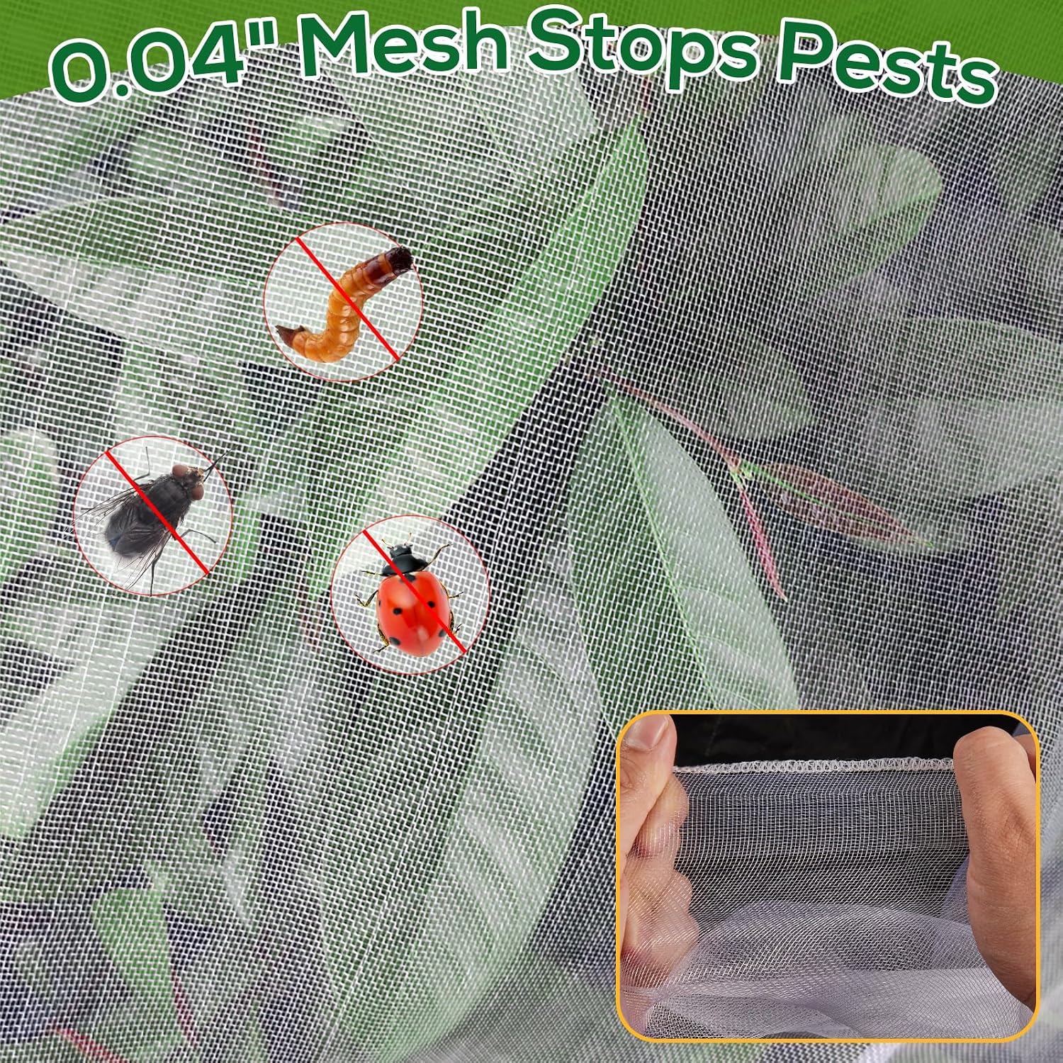 2 Pack 7 x 6 ft Fruit Tree Netting Covers with Drawstring | Ultra-Fine Mesh Garden Insect & Bird Protection Cover