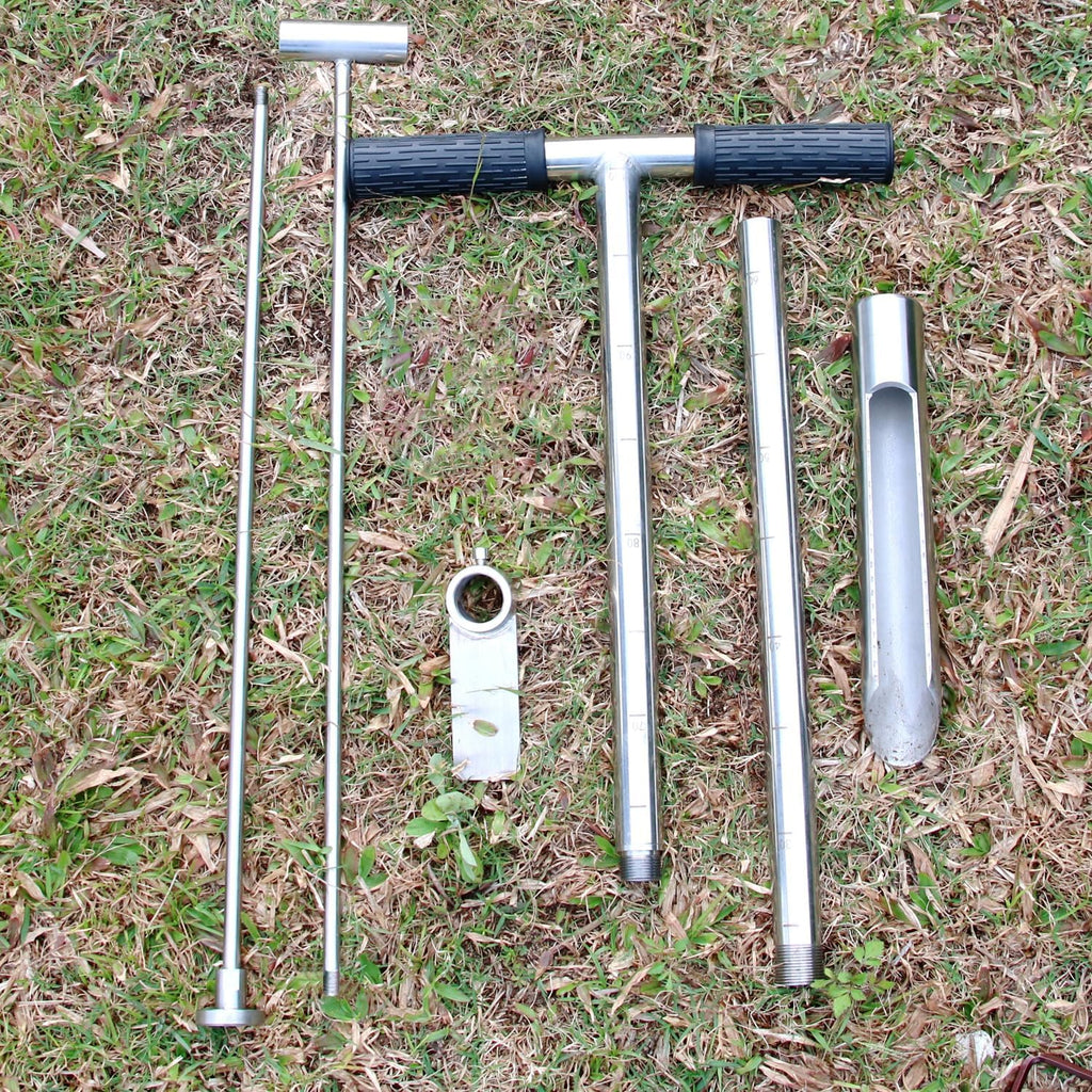 Soil Sample Probe 40” with Ejector and Foot Pedal,Soil Probe Stainless Steel T-Style Handle Soil Test Kit,Soil Probe