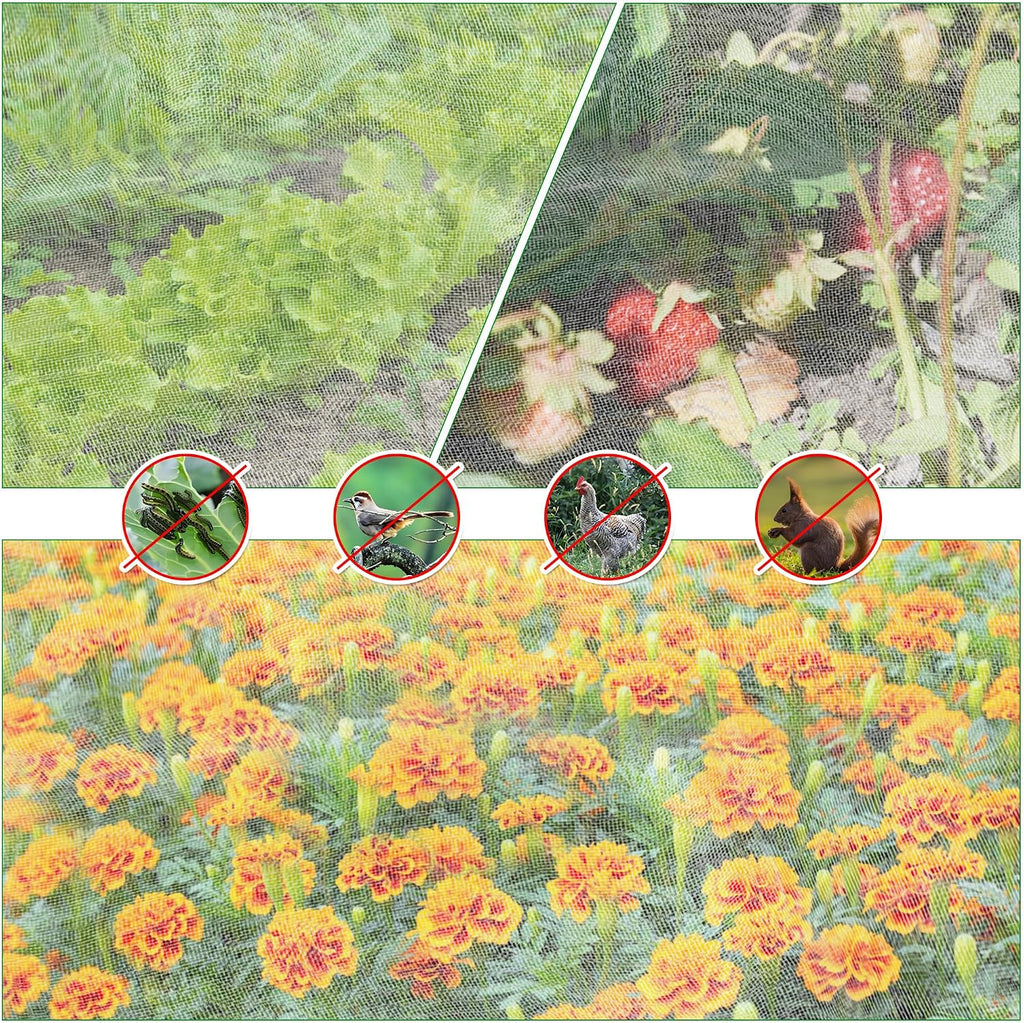 Garden Netting for Raised Beds, Plant Covers Garden Protection Bird Netting | 8x4FT Raised Garden Bed Cover, Ultra Fine
