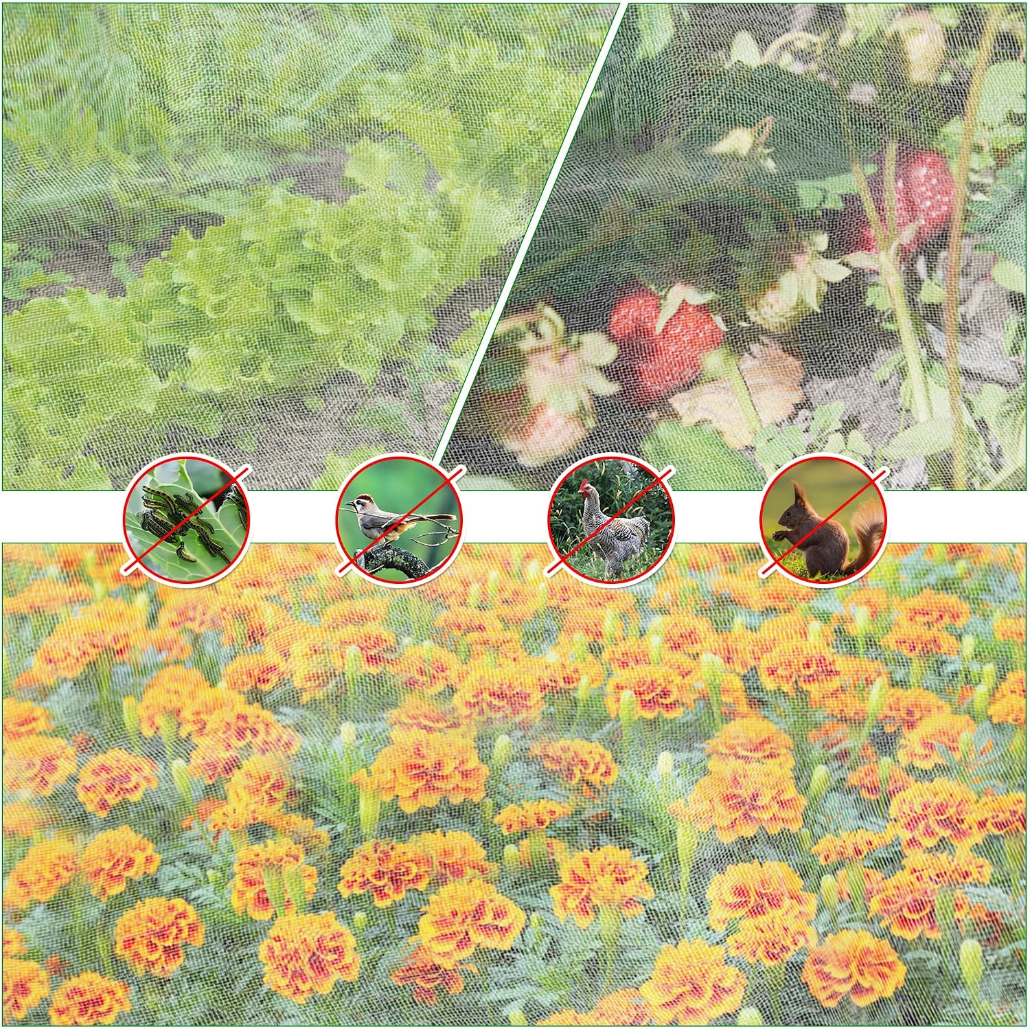 Garden Netting for Raised Beds, Plant Covers Garden Protection Bird Netting | 8x4FT Raised Garden Bed Cover, Ultra Fine