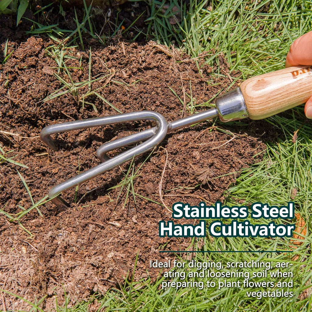 Berry&Bird Garden Tool Set 3 Pieces Stainless Steel Heavy Duty Garden Sets | Gardening Kit Include Hand Trowel Hand