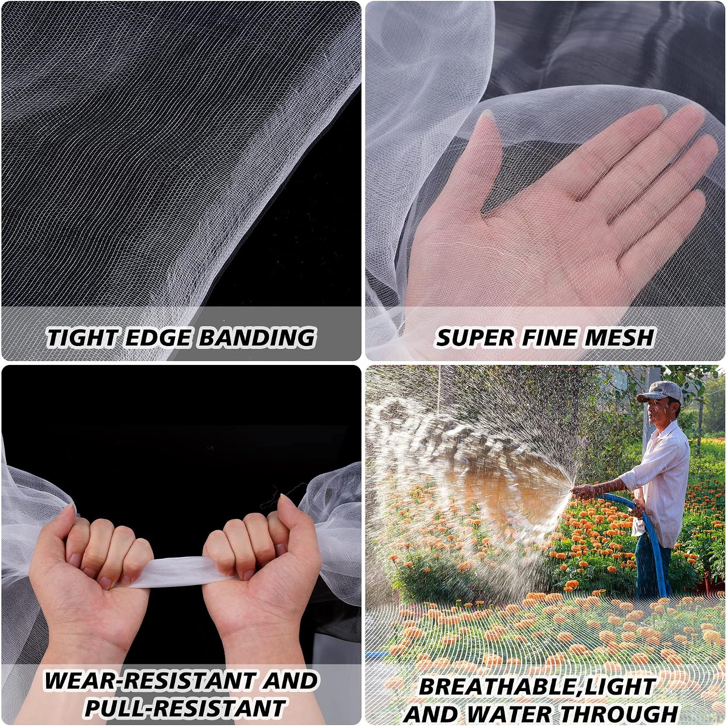 Garden Netting Mosquito Insect Birds Animals Barrier Protection Net Ultra Fine Garden Mesh Netting Plant Covers for
