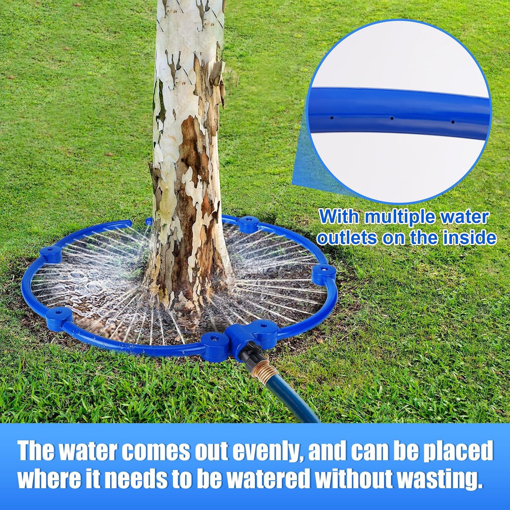 Apipi 20.5" 360° Ring Tree Water Sprinkler for Even Root Irrigation | Adjustable Circle Tree Watering with Y Hose
