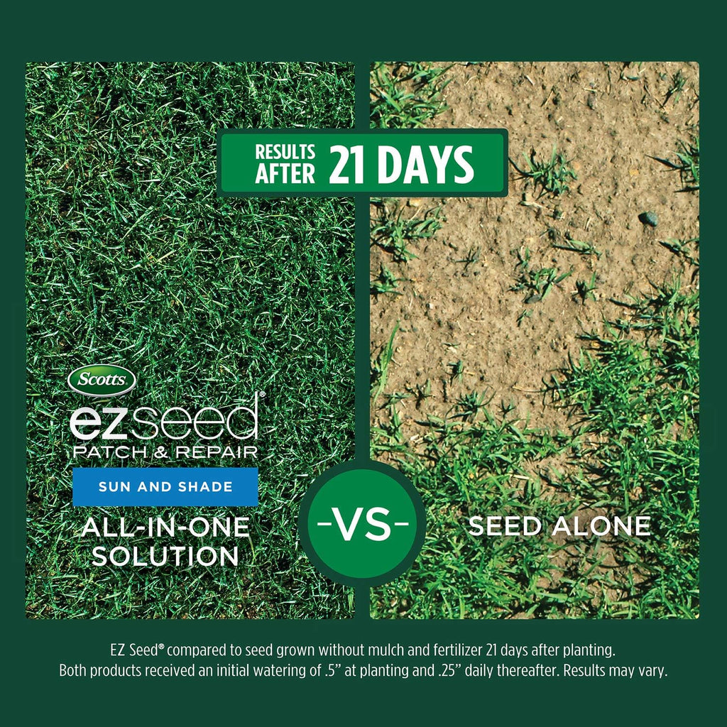 Scotts EZ Seed Patch & Repair Sun and Shade, 20 lbs. | Combination Mulch, Sun and Shade Grass Seed & Fertilizer for