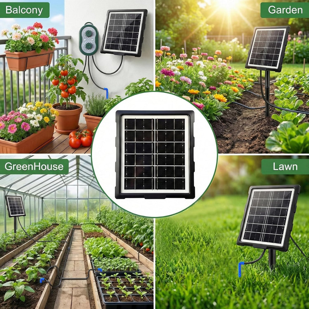 50FT Solar Automatic Drip Irrigation Kit System, Smart Self-Watering System with USB Charging for Outdoor Indoor Use