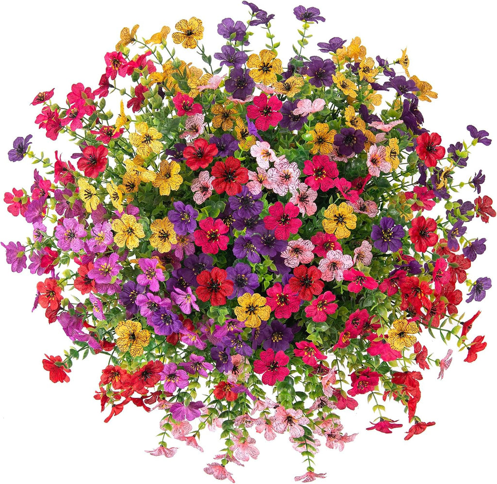 Artificial Fake Hanging Plants Flowers with Basket Outdoor Decor Faux Silk Dasiy Flower Arrangements in Pot Planter for