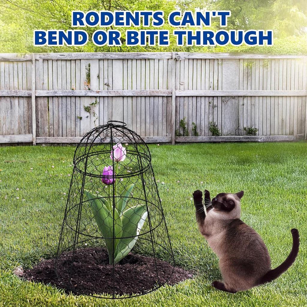Garden Cloches for Plants - Set of 6 Chicken Wire Plant Cages and Plant Protectors from Animals, 17.7" H x 12.8" D