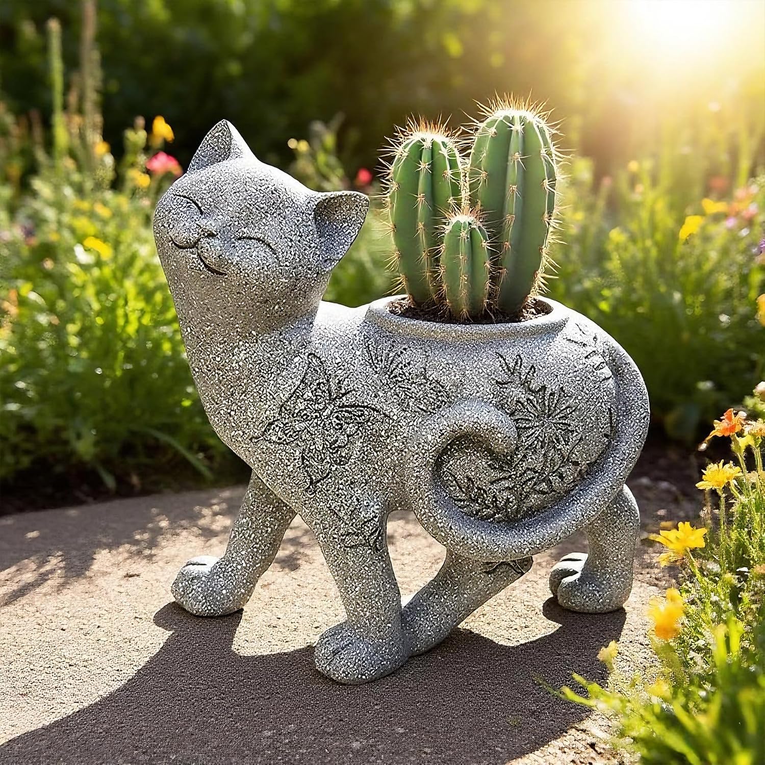 Teaeeno Cat Succulent Pot Planters with Drainage Hole for Plants, Flower Garden Pots for Plants, Succulent Cactus Home