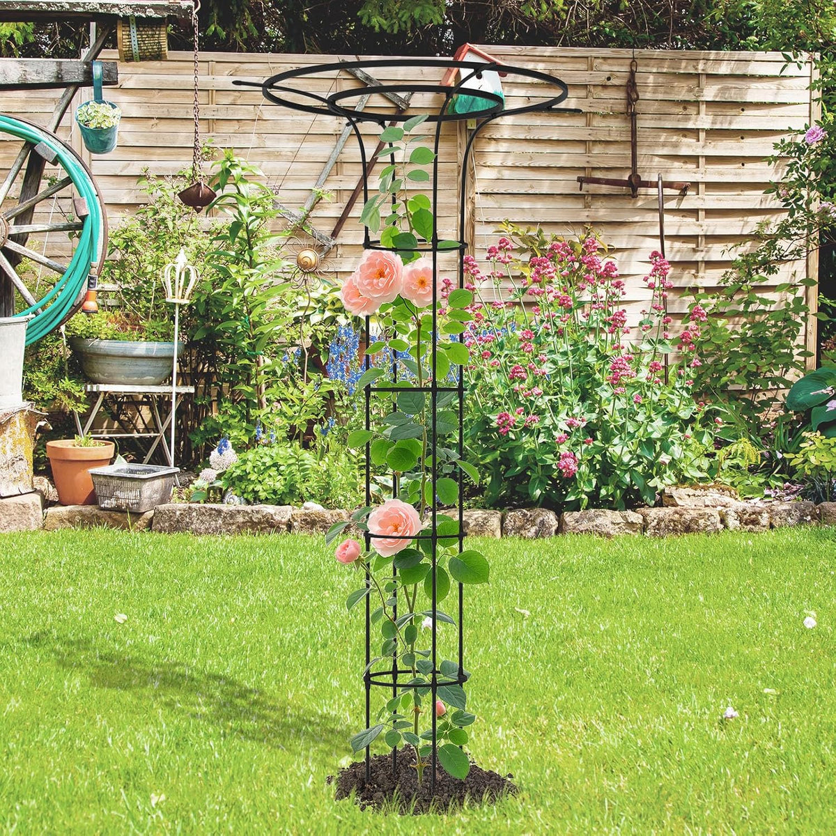 Trellis for Climbing Plants Outdoor - 69"(H), Expandable and Rust-Proof Metal Plant Support, Easy Installation, Garden