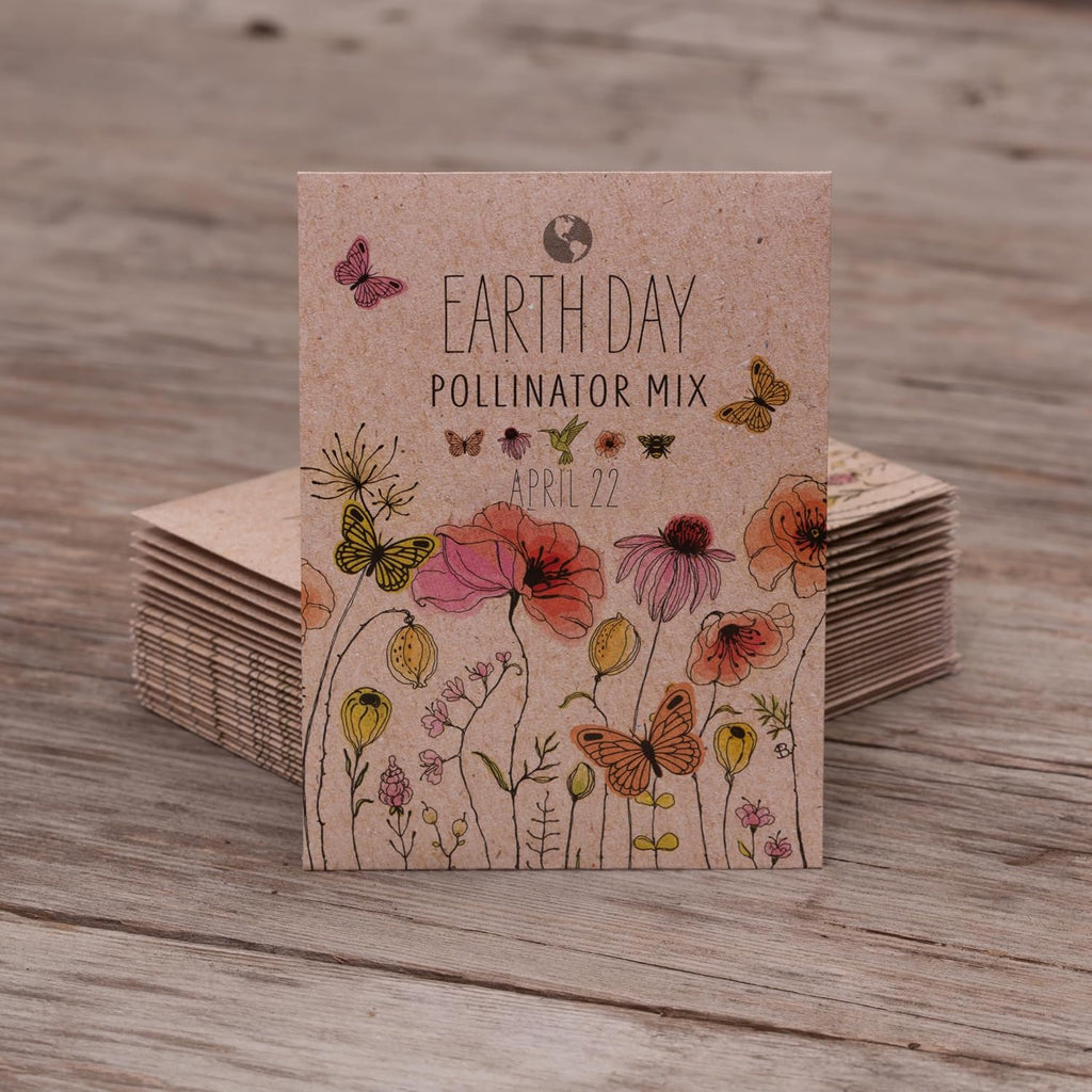 25 Earth Day 2025 Holiday Seed Packets (Wildflower Mix Seed Packets)