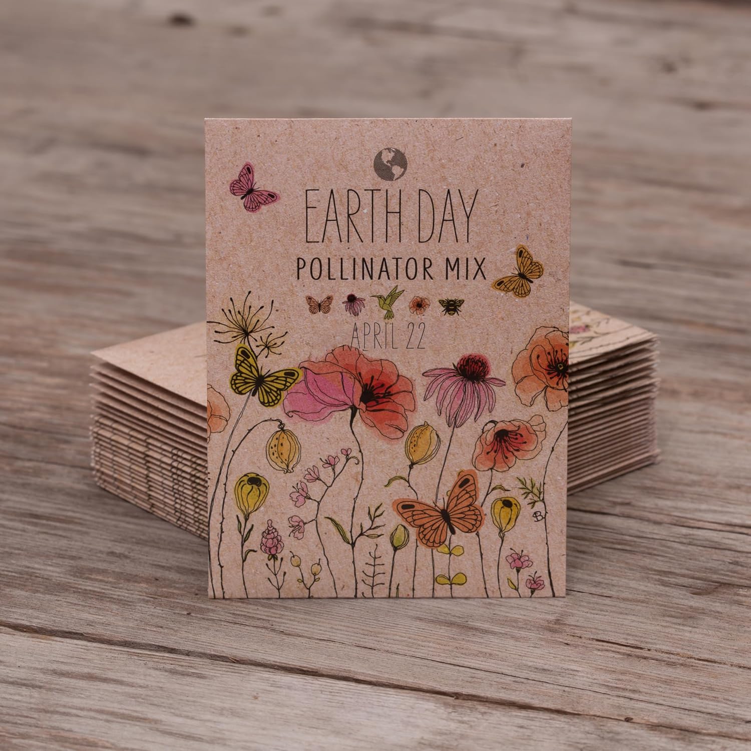 25 Earth Day 2025 Holiday Seed Packets (Wildflower Mix Seed Packets)