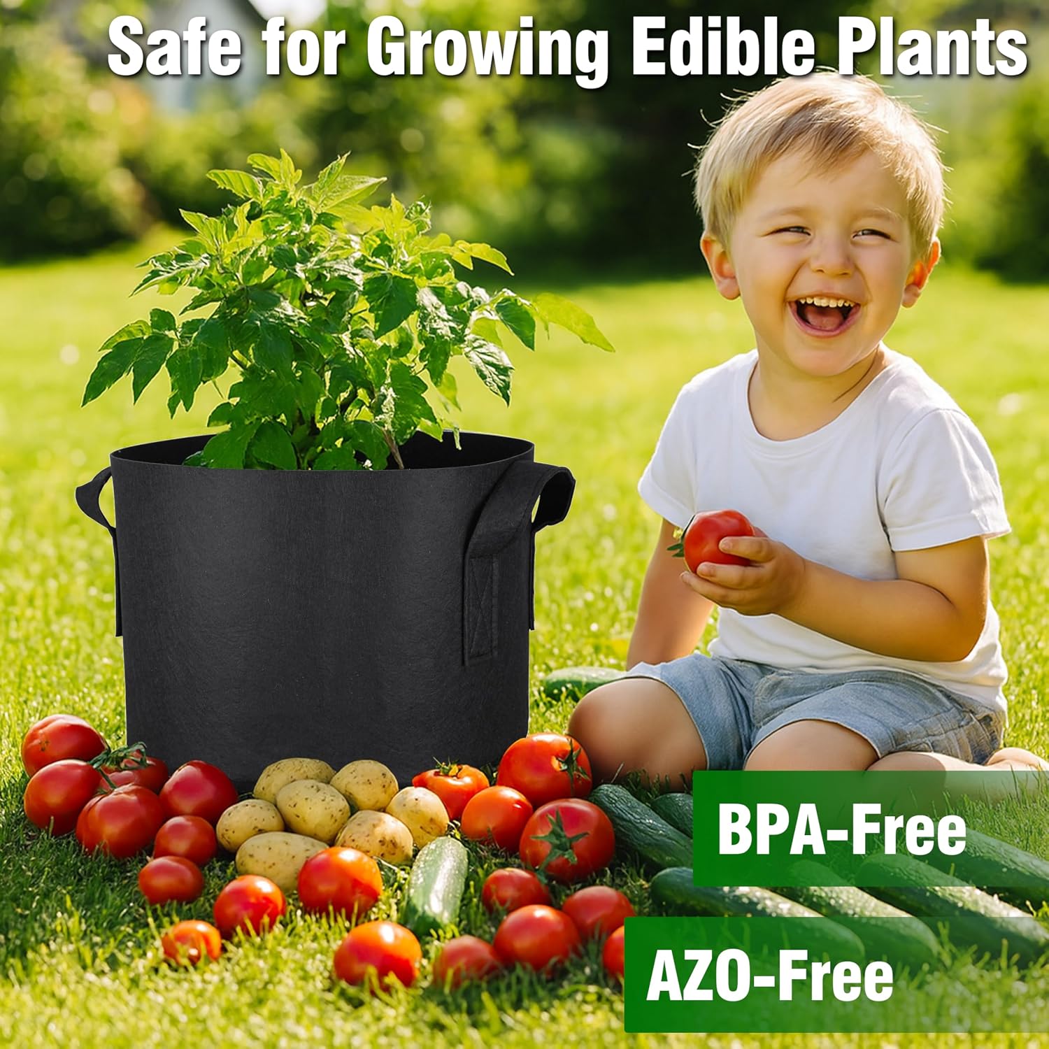 12-Pack 5 Gallon Grow Bags | Heavy Duty Fabric Pots with Durable Handles, Reusable Plant Bags for Vegetable, Flowers