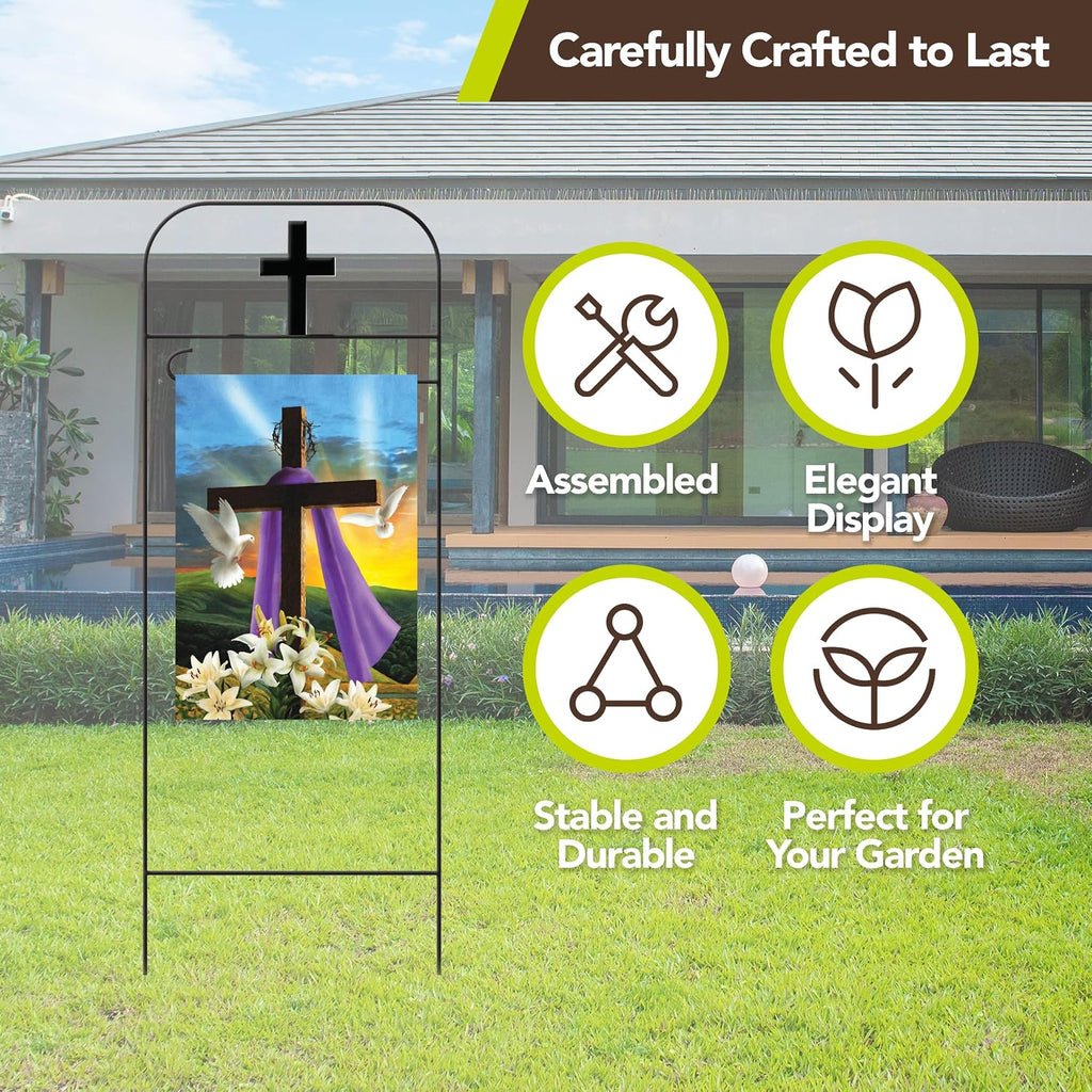 Briarwood Lane Everyday Wrought Iron Cross Garden Flag Arbor 41x15 Garden Flag Decorative Arbor