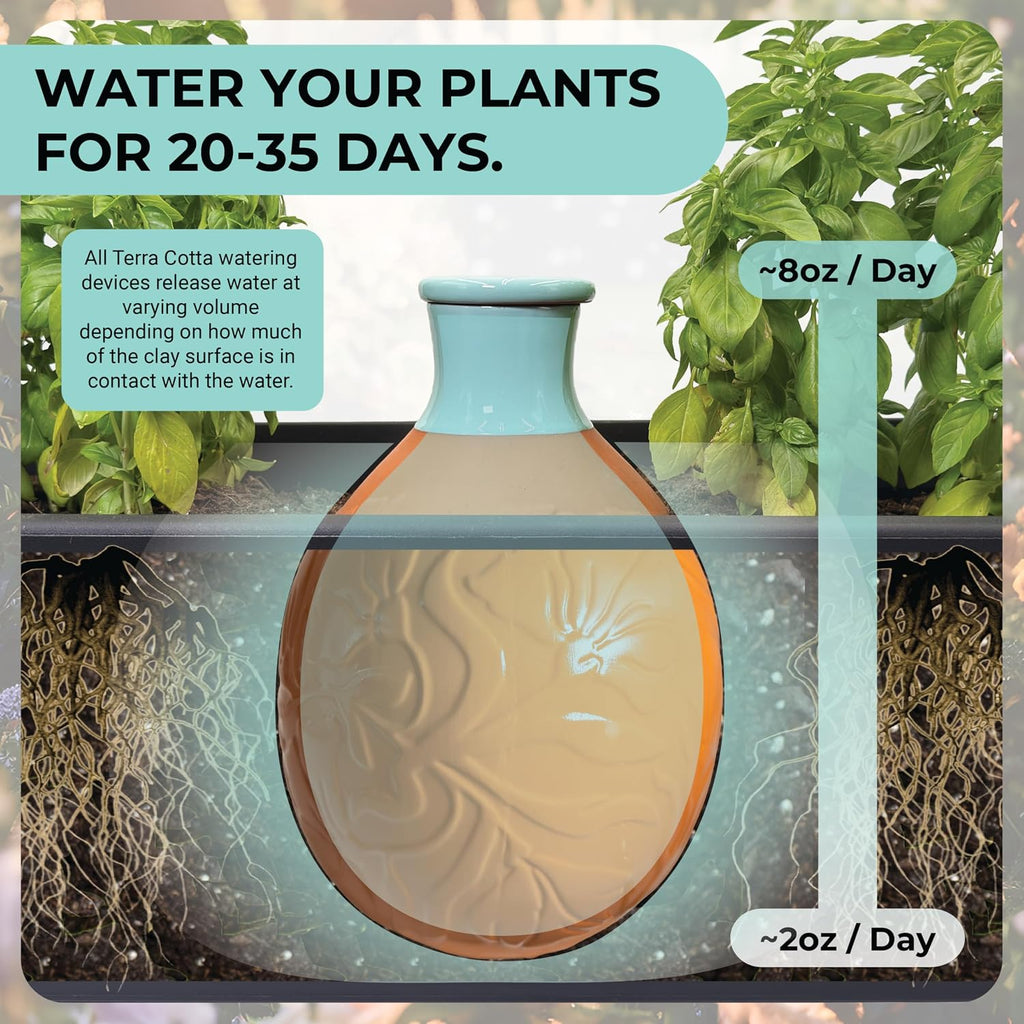 Olla for Watering Plants 160oz 1.25 Gallon XXL OYA Irrigation Clay Water Pot Self Watering Terracotta Pot