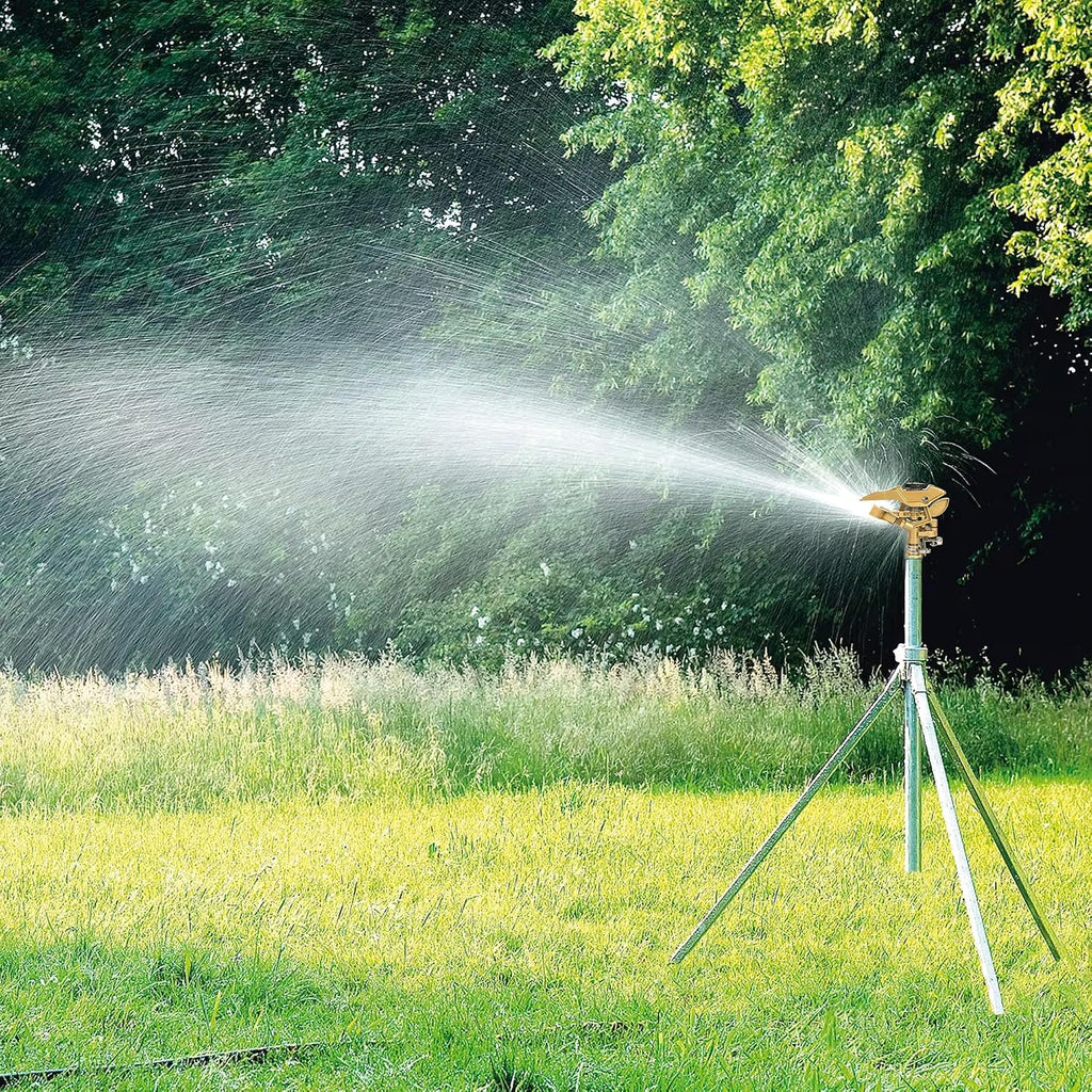 Hourleey 1/2 Inch Zinc Impact Sprinkler, 2 Pack Heavy Duty Lawn Sprinkler Head with Nozzles, Adjustable 0-360 Degree