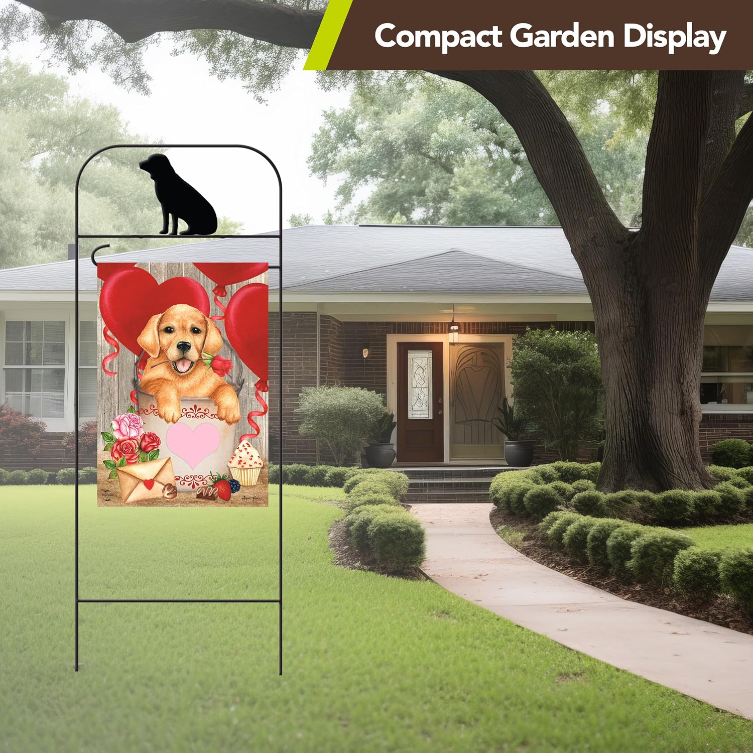 Briarwood Lane Everyday Wrought Iron Dog Garden Flag Arbor 41x15