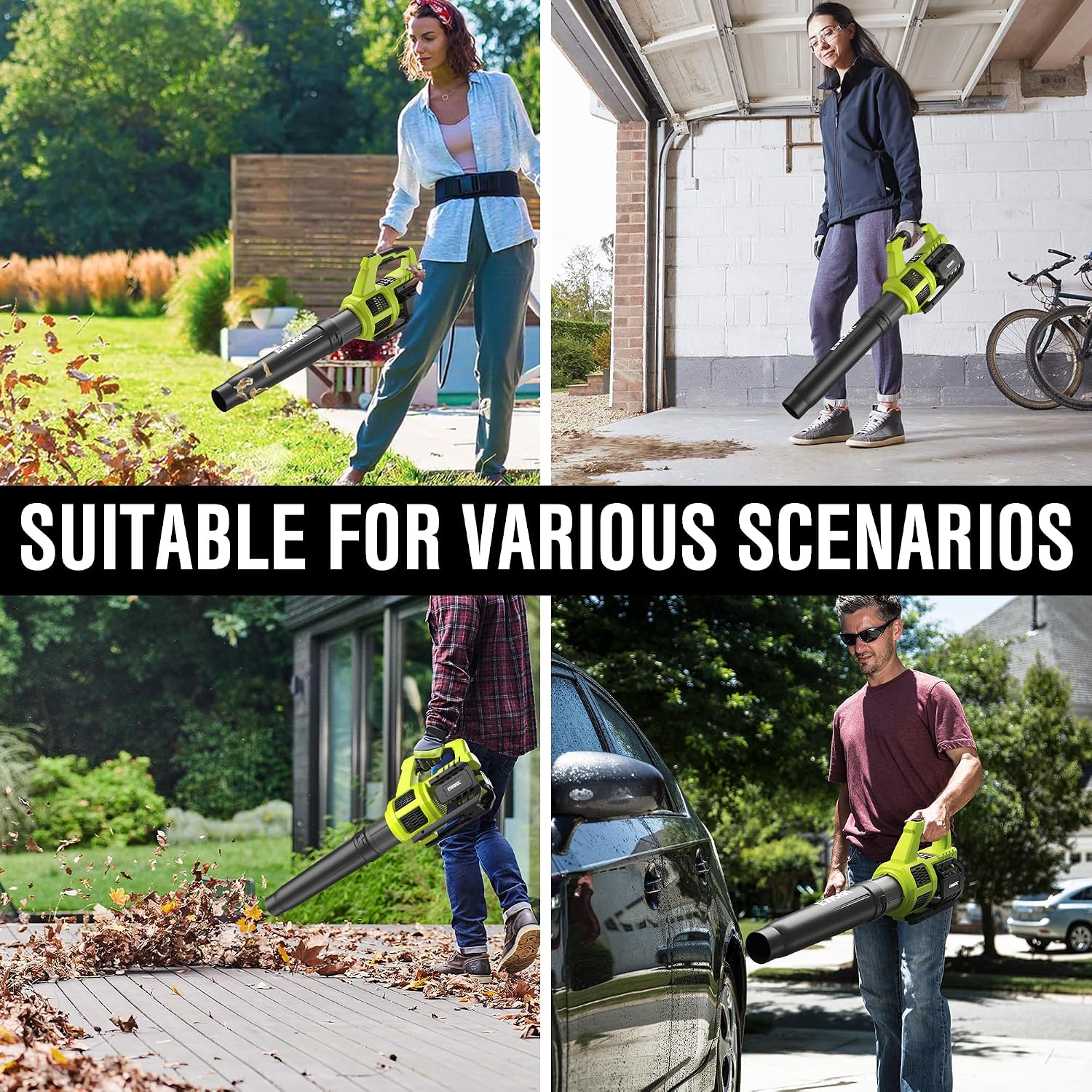 EWORK Cordless Leaf Blower 21V 550CFM with 2 x 3.0Ah Battery & Fast Charger | 150MPH Electric Leaf Blower, Lightweight