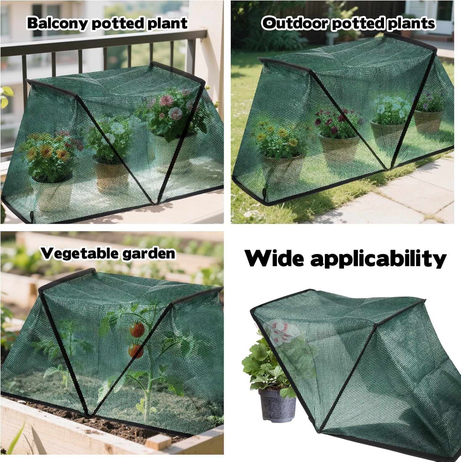 CIEOVO 32.5" x 13" x 15.7" Garden Plant Shade Tent, Foldable Raised Garden Beds Plant Protector Sun Shade Cloth with