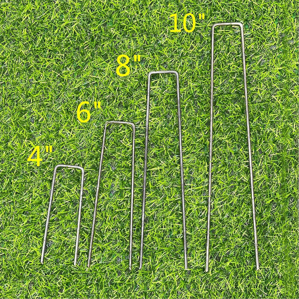 200 Pack 10x1 inch 11GA(0.12inch) Landscape Staples Garden Stakes Fence Netting Pins Ground Spikes Sod Cover Fabric