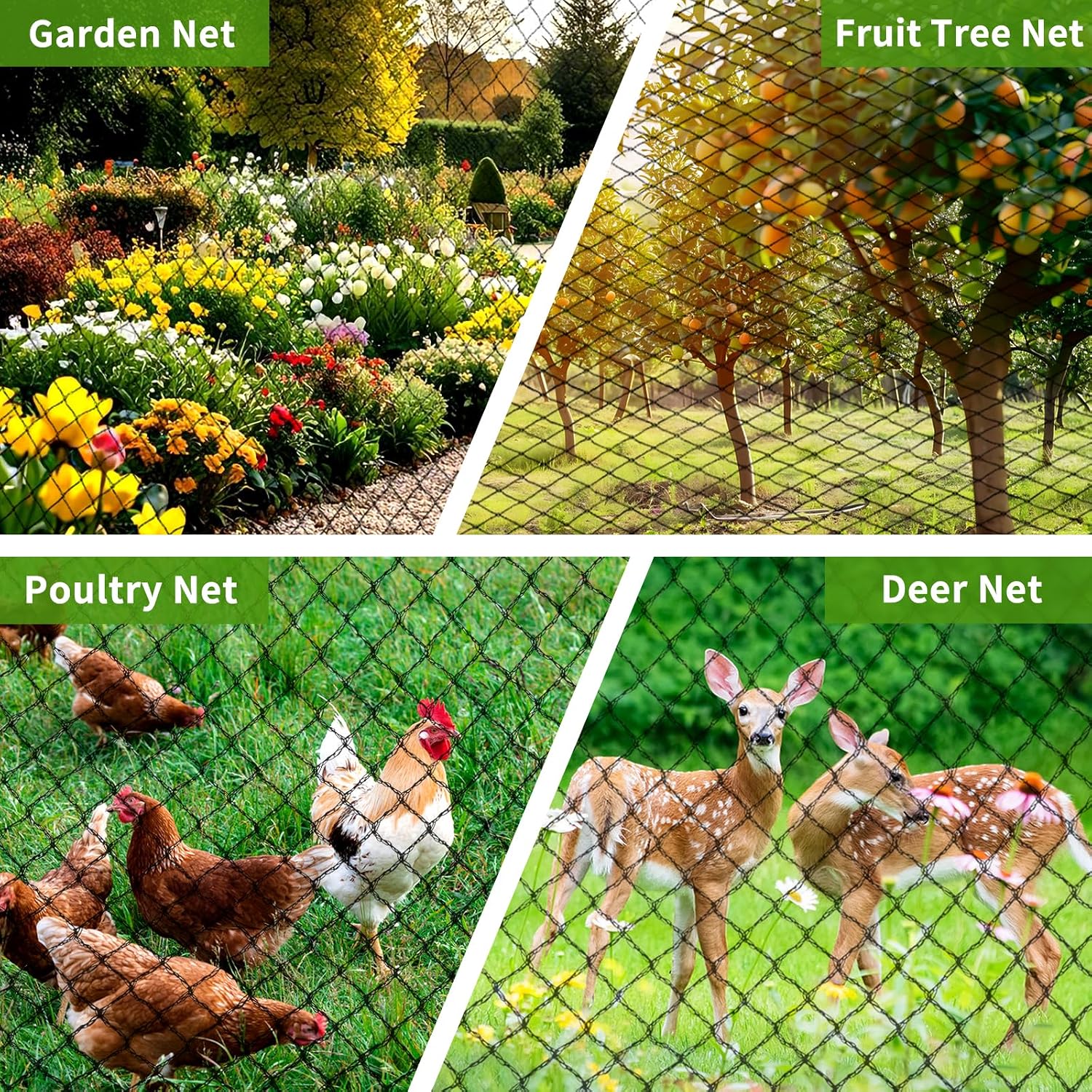 Bird Netting for Garden Protection - 13 x 40 FT Heavy Duty Poultry Bird Netting for Chicken Coop with Ties & Staples