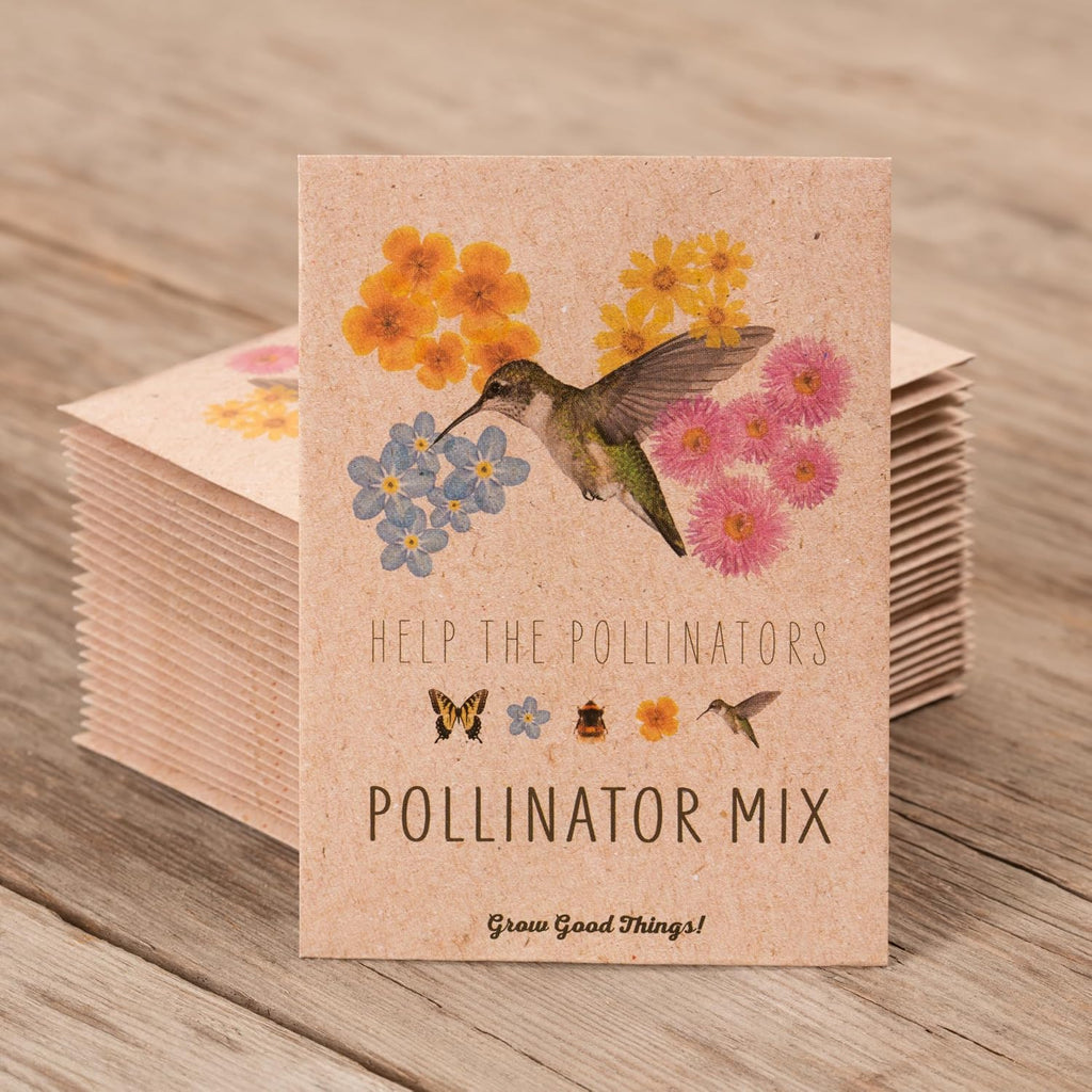 Bentley Wildflower Mix, Pre Filled Hummingbird Packets, 25 Annual Flower Packs, Perfect Eco-Friendly Gift for DIY