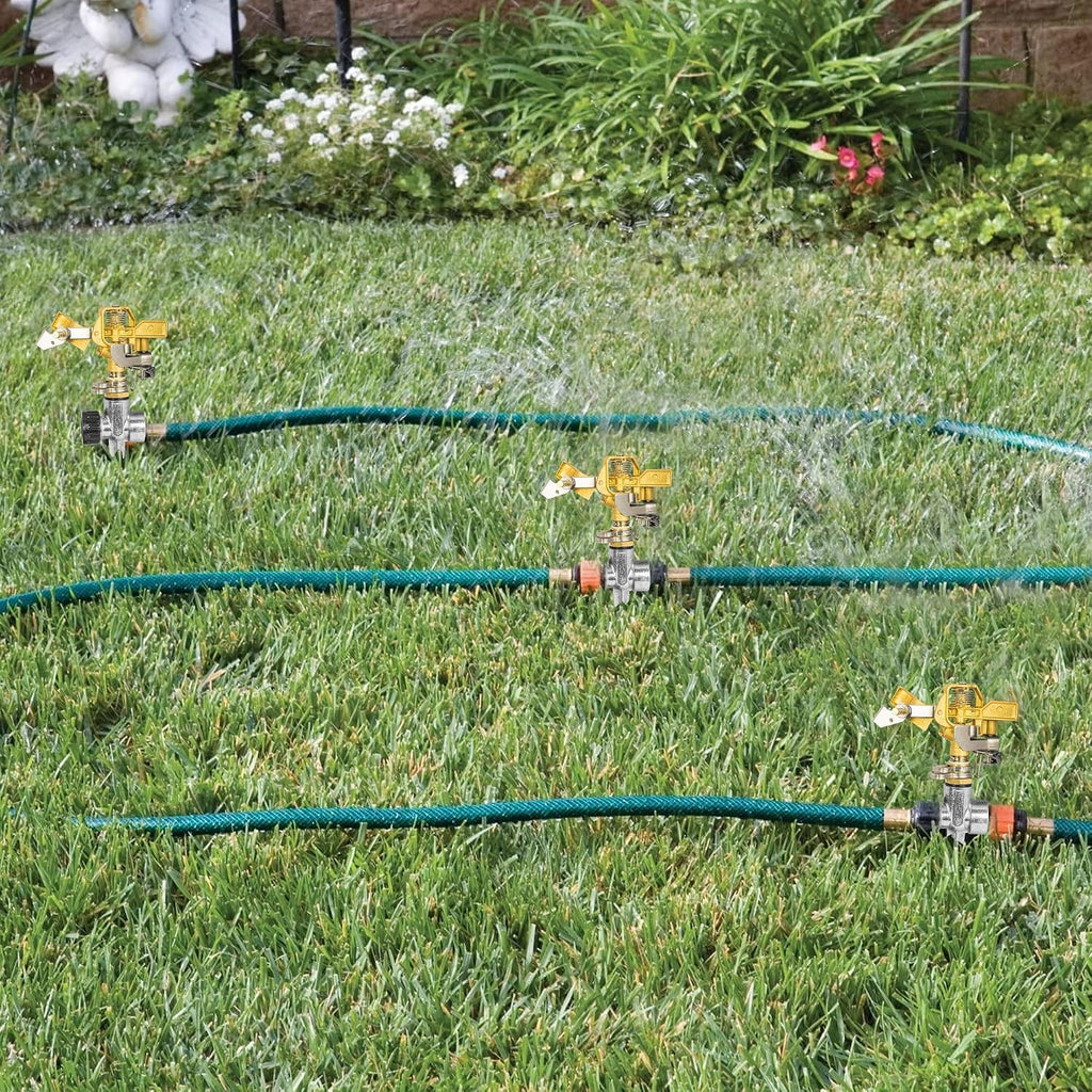 Hourleey 8 Pack 1/2 inch Zinc Alloy Lawn Sprinkler Spike Base, Water Flow Thru Sprinkler for Yard, Lawn, Garden and