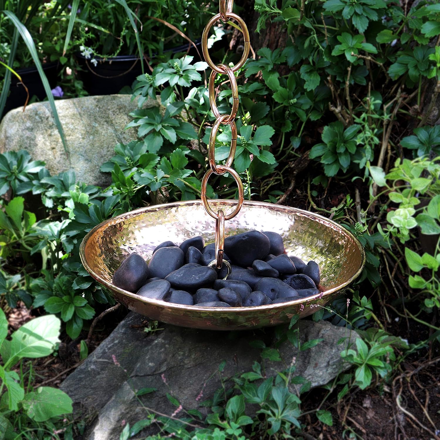 Good Directions 479P Rain Chain Basin Large 16-1/2 Inch Diameter, 4 Inches High, 100% Pure Copper