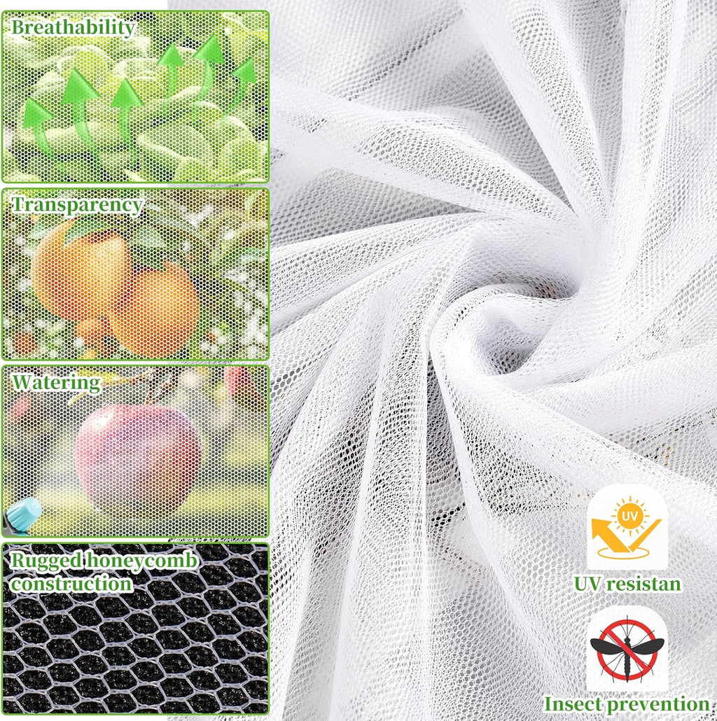 78 x 10 Ft Mosquito Netting for Garden Patio, White | Breathable Mesh Net for Vegetables, Fruits and Flowers, Used as a