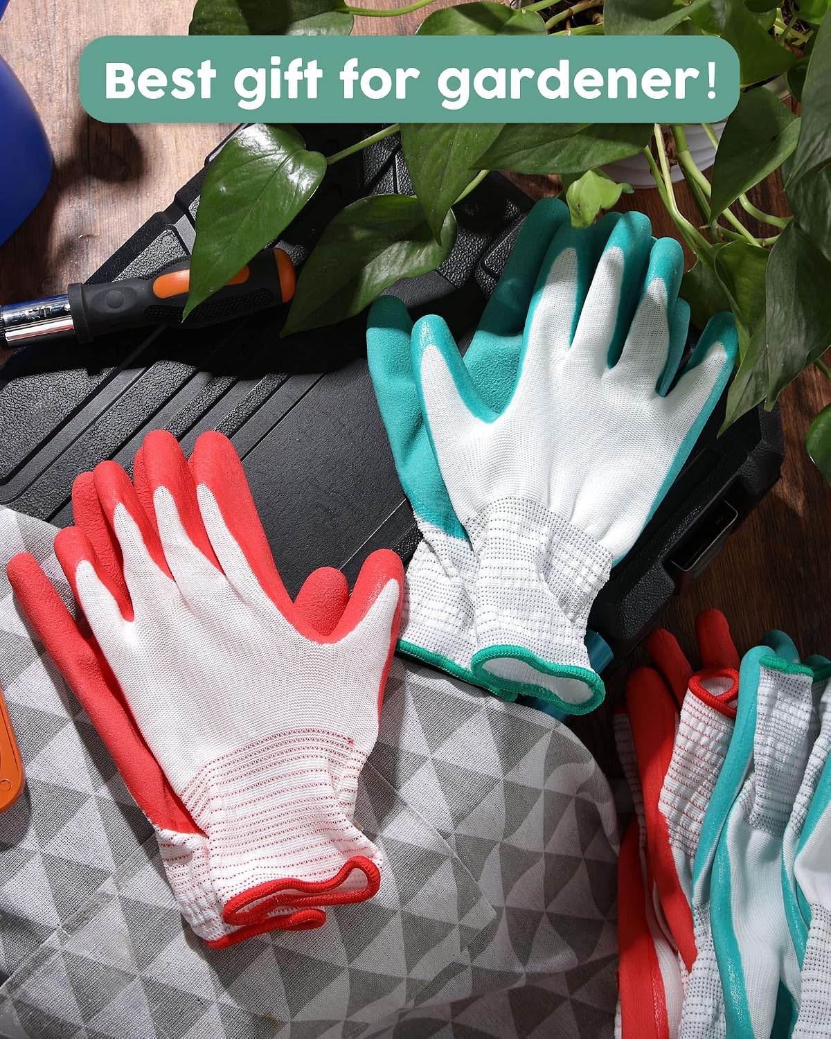 Potchen 32 Pairs Garden Gloves for Women Ladies' Gardening Gloves Bulk Breathable Rubber Coated for Yard Garden