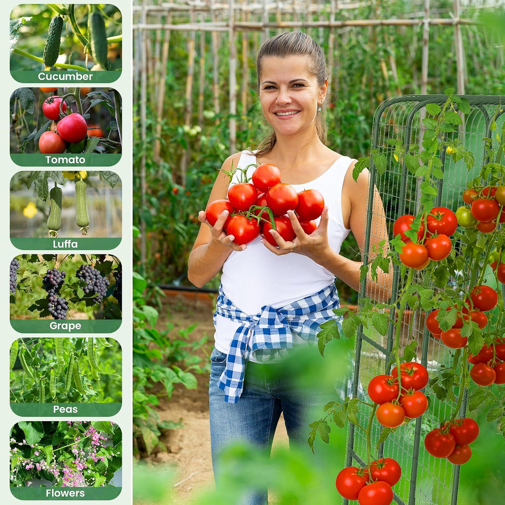 Cucumber Trellis for Raised Bed, 63" Heavy Duty U-Shape Garden Trellis for Climbing Plants Outdoor, Rustproof Plastic