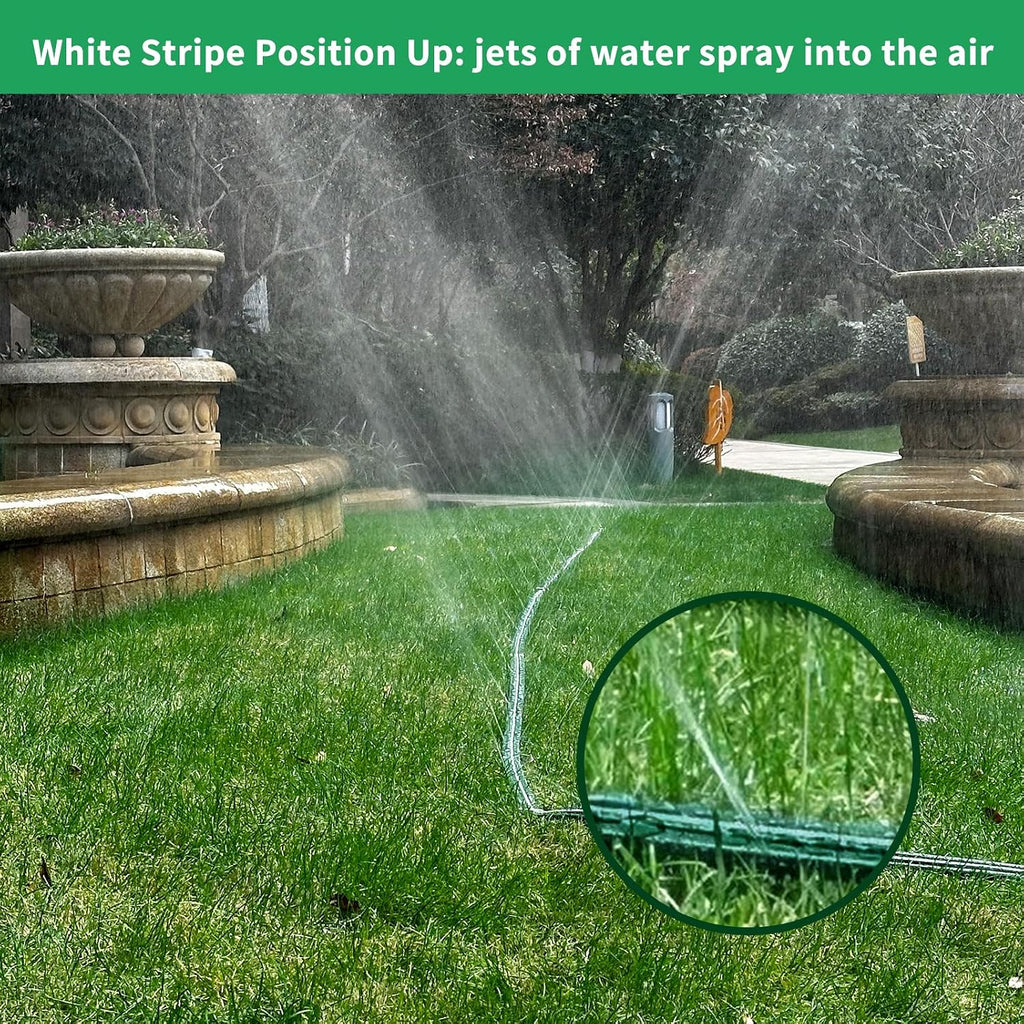 Watoo 2026 Sprinkler Hose & Soaker Hose for Yard - 75 FT Reinforced Flat Garden Hose with Holes, Heavy Duty No-Kink