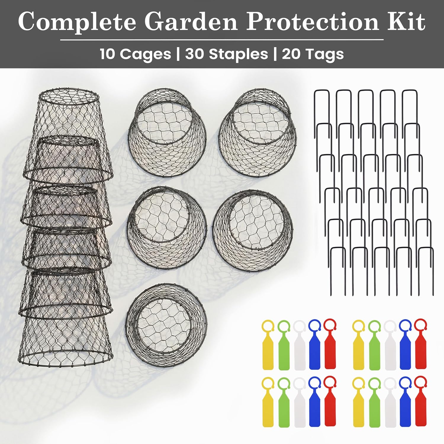 Garden Cloches for Plants, Outdoor Plant Protectors, 10 Pack, Dome | 9''x9” Breathable Mesh Close Top Seedling Plant