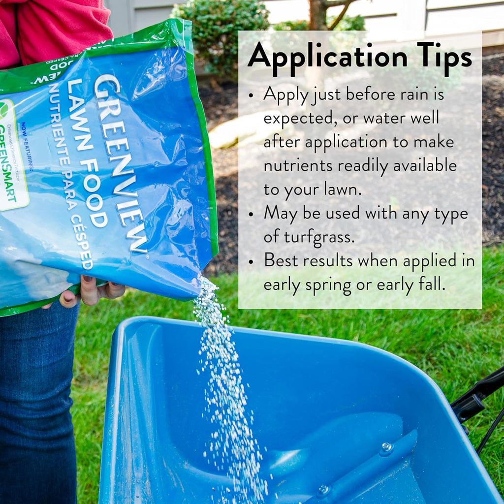 GreenView Lawn Food 48 lb. Bag, Covers 15,000 sq. ft. | 22-0-4 NPK formula - Restores soil nutrients - 8 weeks
