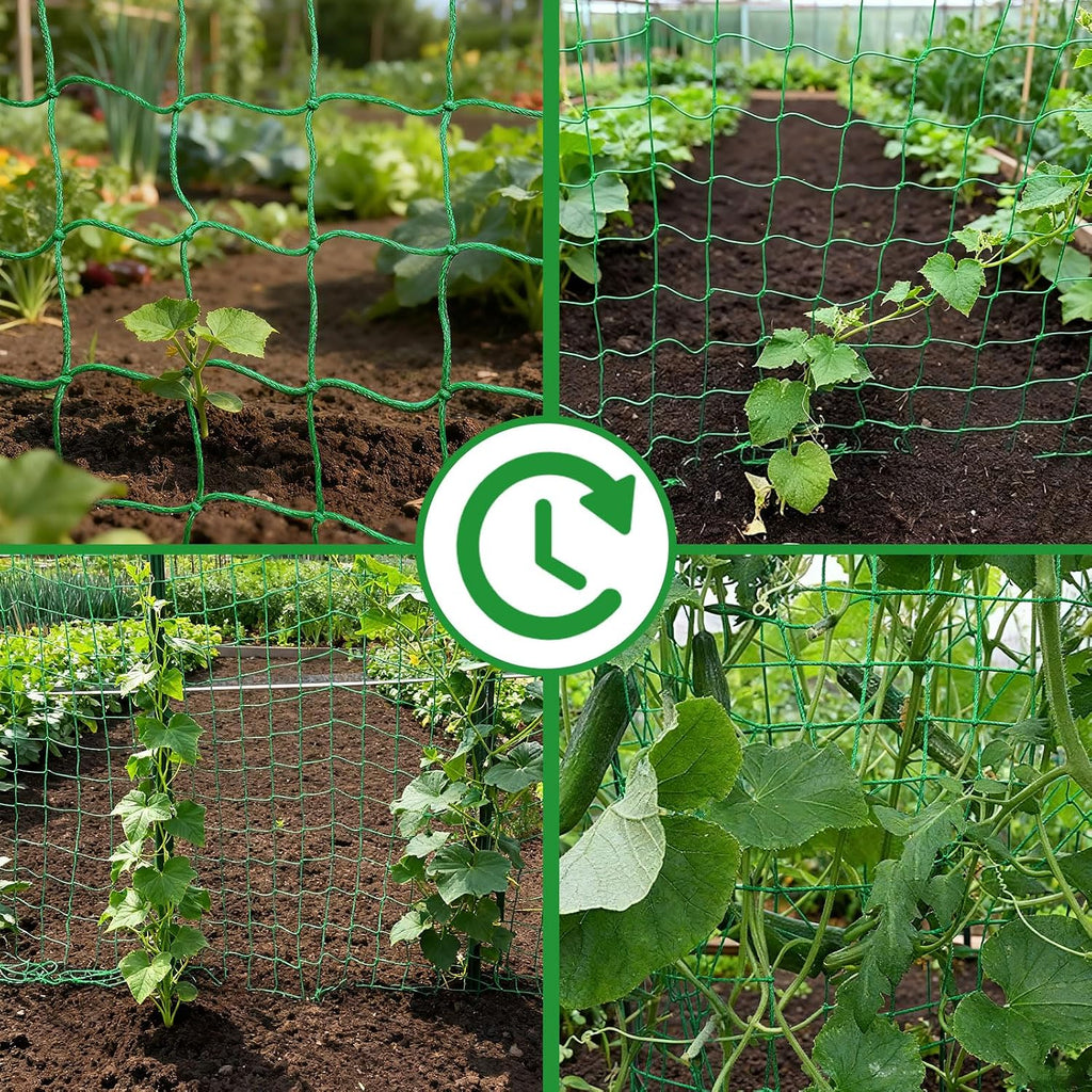 6.6x32.8FT Trellis Netting for Climbing Plants,Trellis Netting with Plant Clips, Heavy-Duty PE Trellis Net for