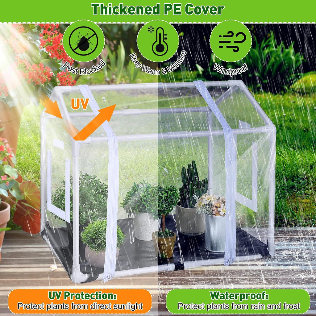 Mini Greenhouse with Potting Mat for Indoor Plant, Portable Greenhouse | Heavy Duty Portable Green House with
