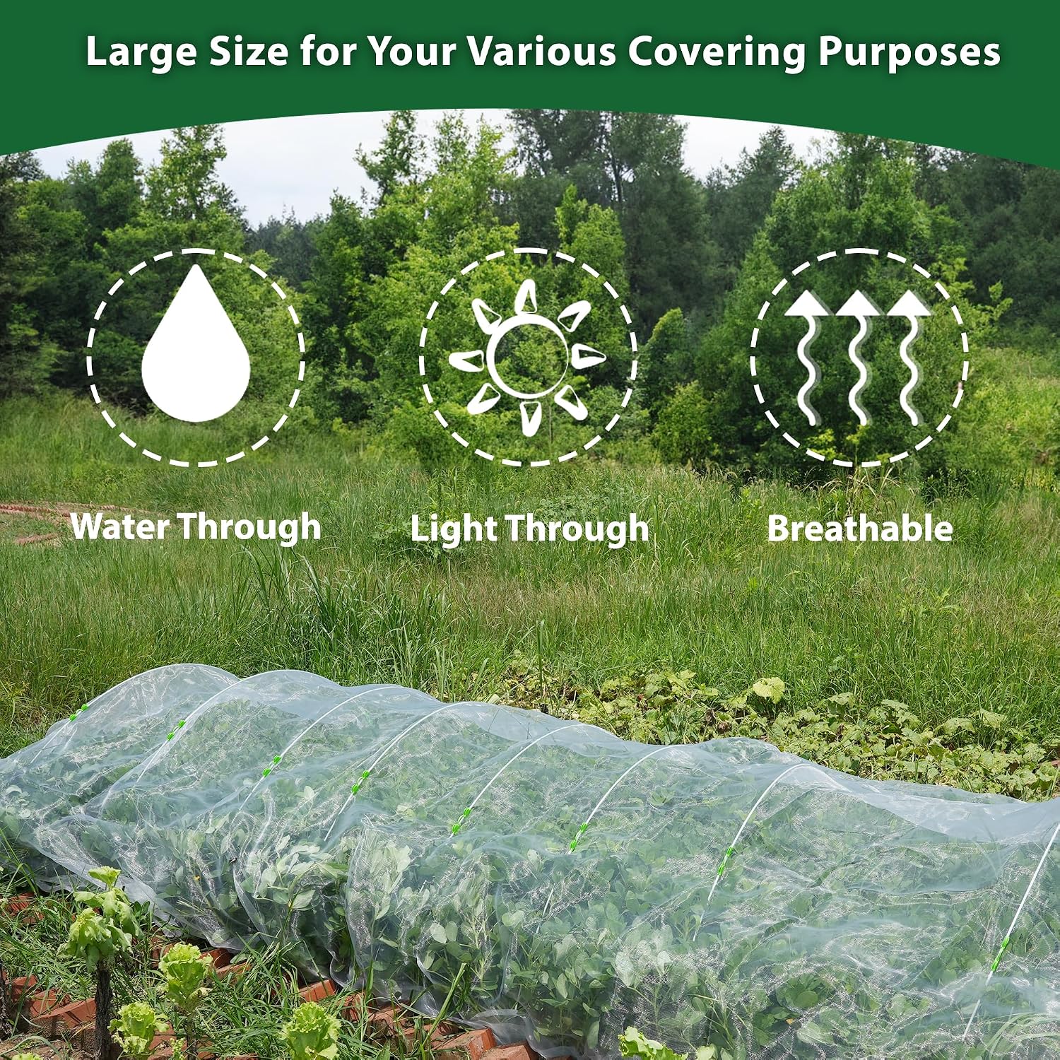 10 * 50FT Ultra Fine Garden Mesh Netting Pest Barrier, White Plant Covers for Outdoor Patio Greenhouse Crops Vegetables