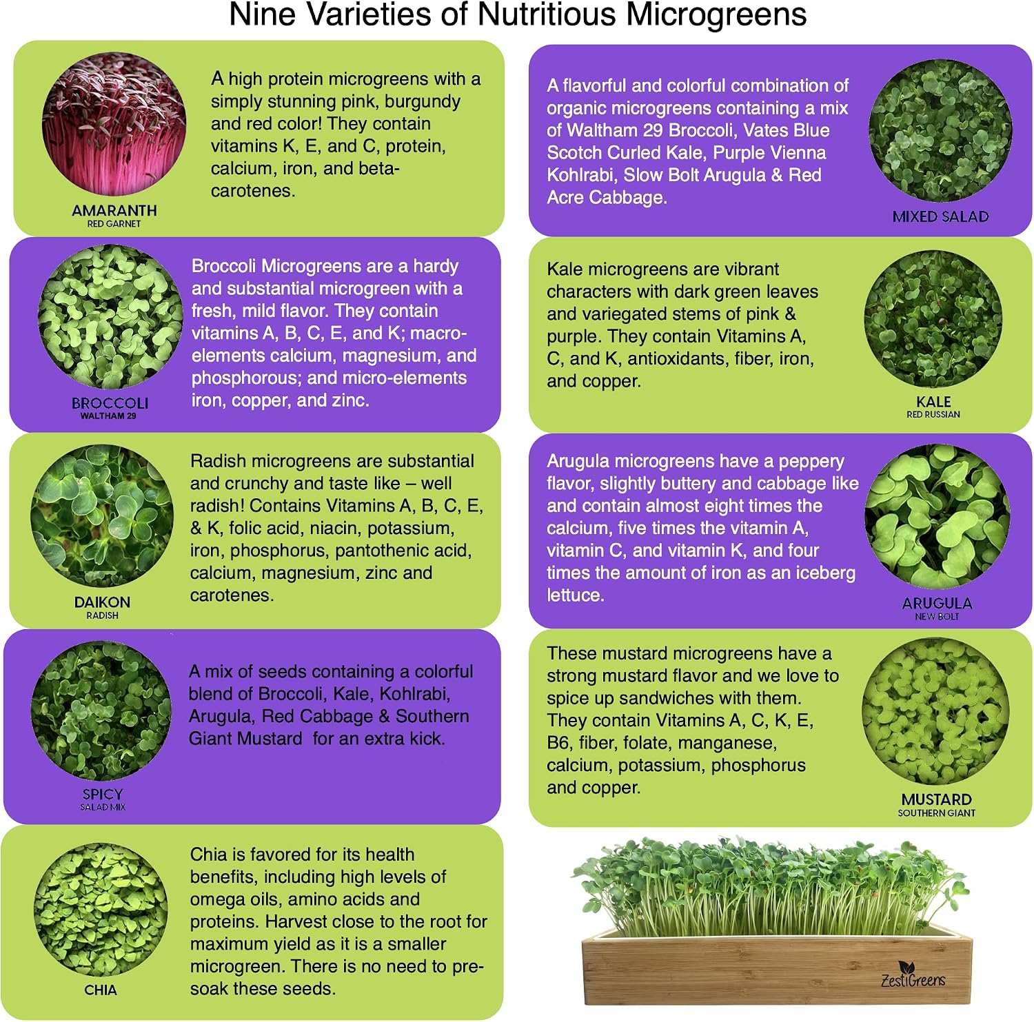 Microgreens Kit Refills - 9 Mats and 9 Different USA Seed Packs | Refill set with 9 plant mats and 9 seed packs for the