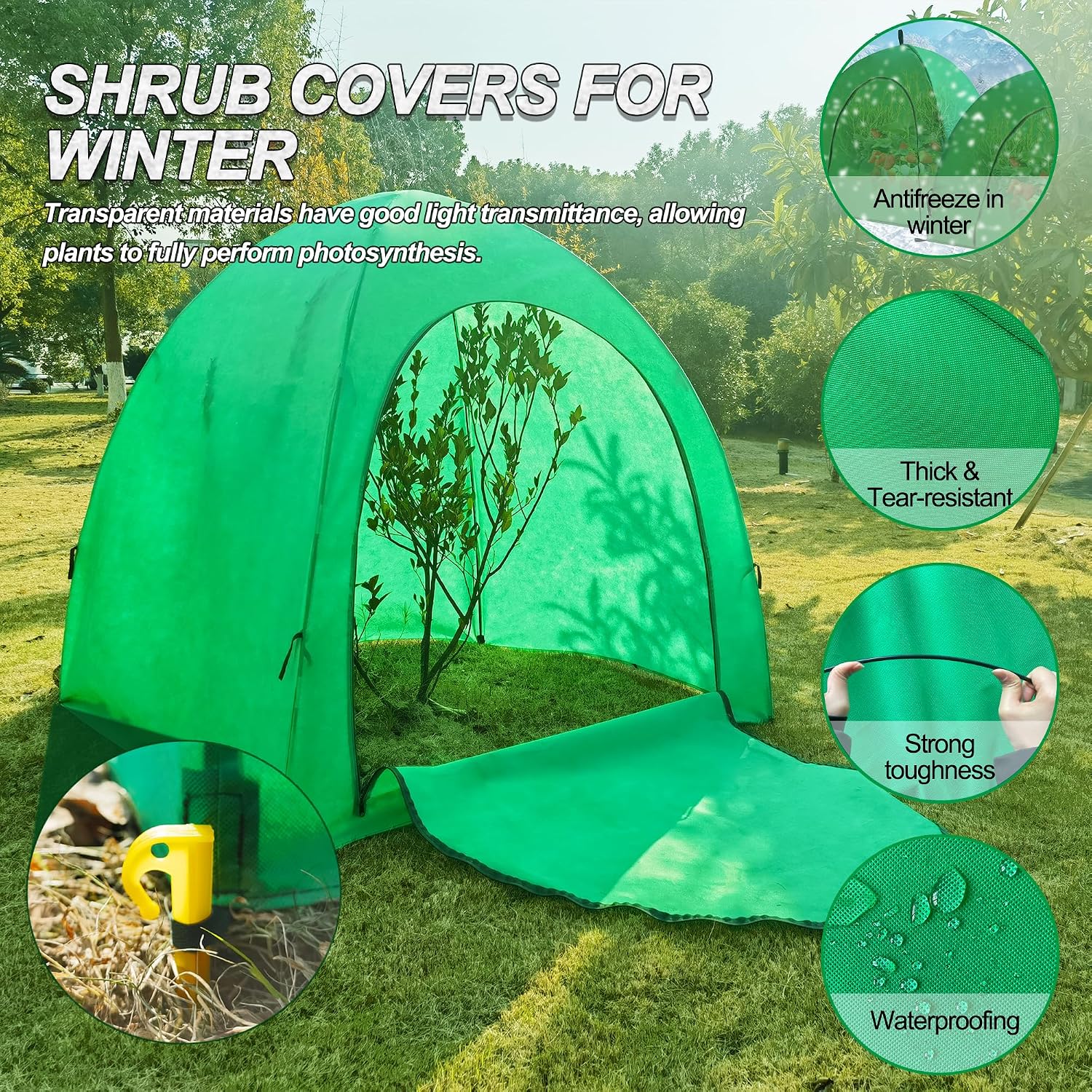 59″*59″*60″ Large Winter Plant Warm Covers with Air Hole for Raised Bed- Warm Tent Freeze Protection Humidity Domes for