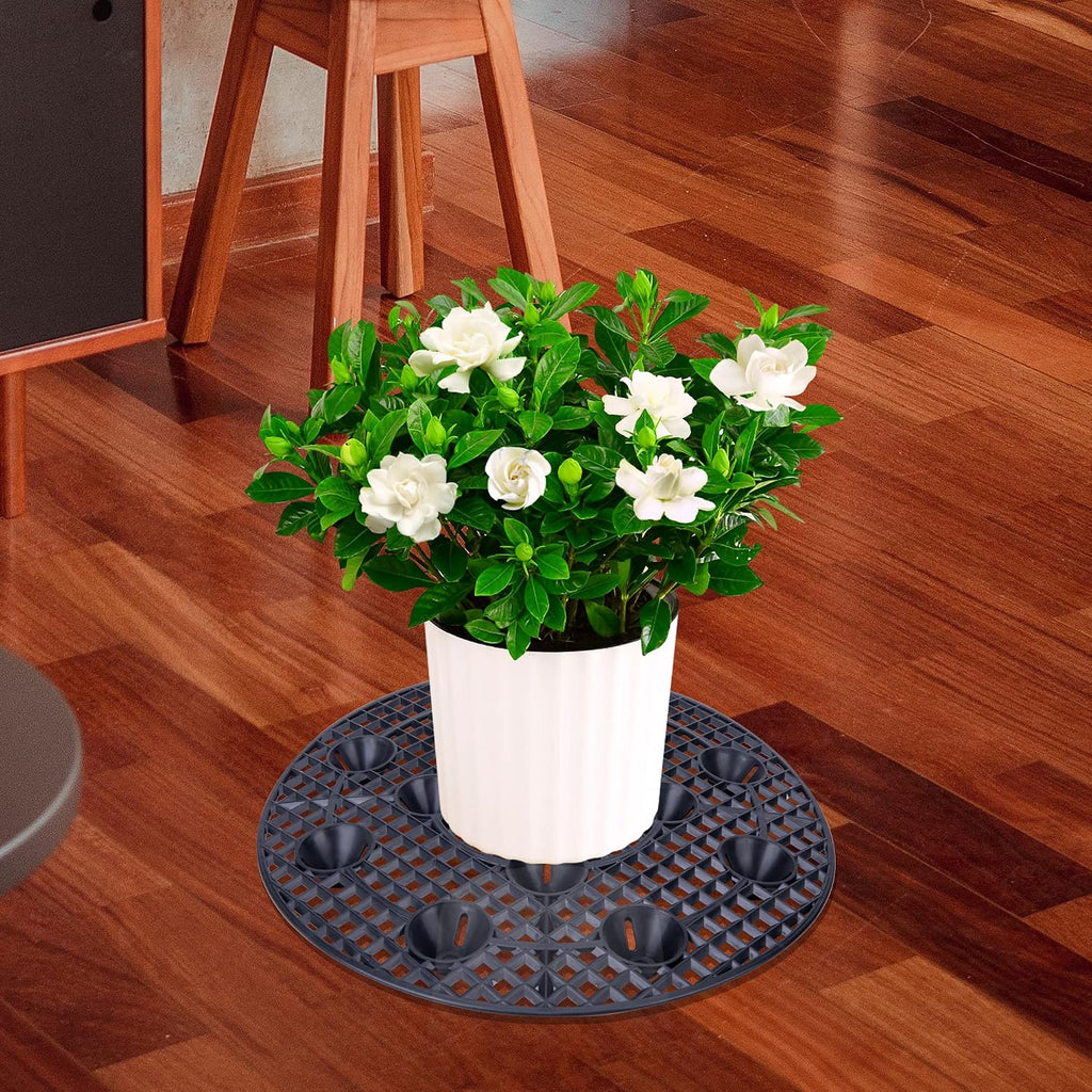 6 Pack Large 15" Plant Level Pot Elevator, Heavy Duty Plants Stands | Black Plant Pot Saucer for Prevent Rot and Damage