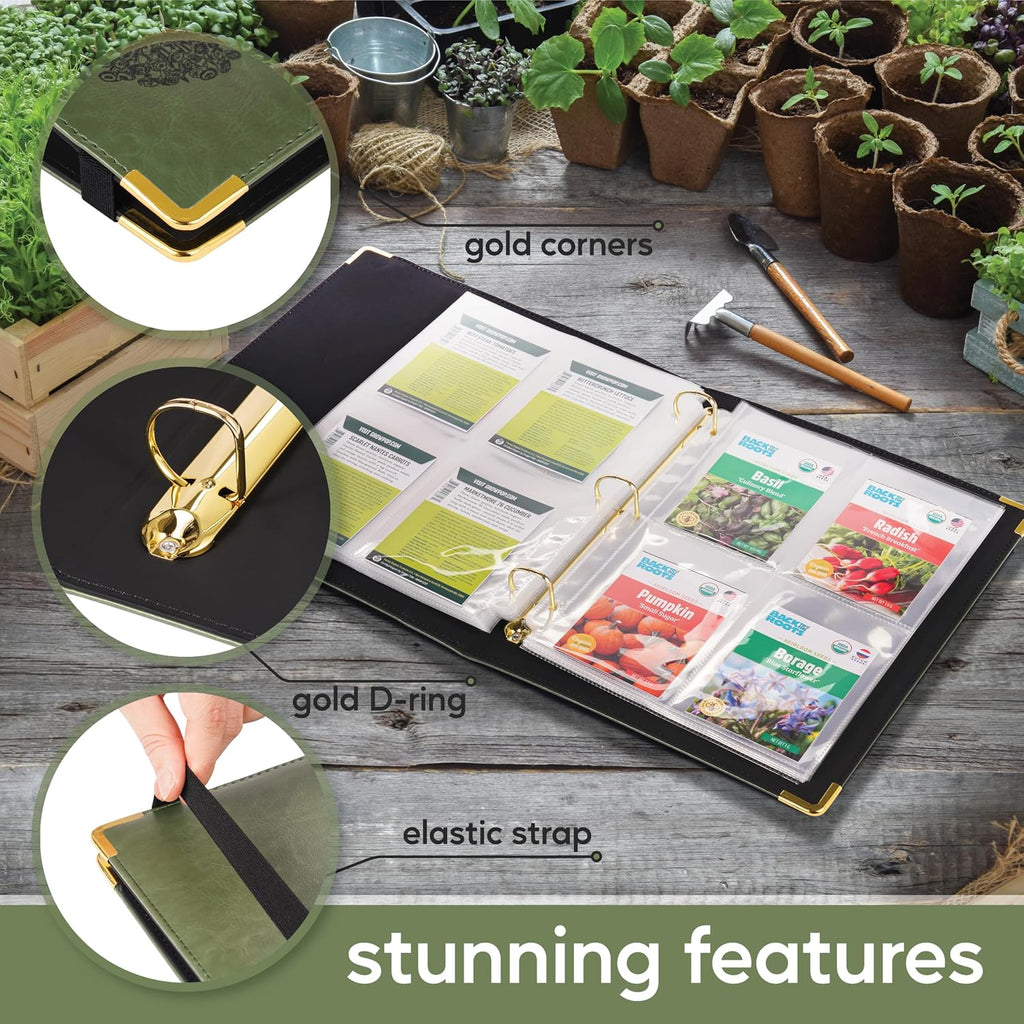 Create-ables Willow and Wildflower Garden Seed Organizer Binder, Seed Storage Organizer, Garden Binder Book for Packet