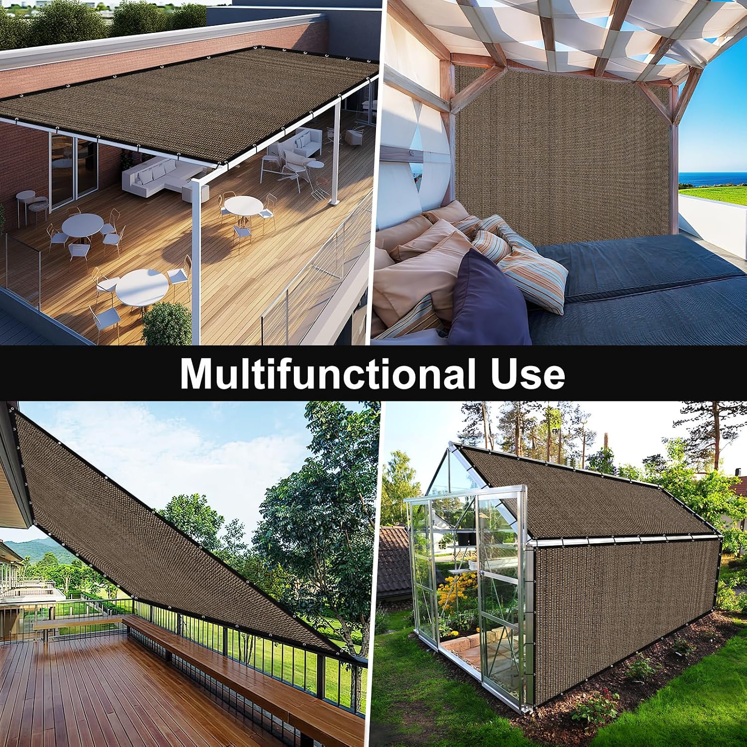 Pergola Shade Cover with Grommets 6x12 FT 90% UV Block Outdoor Sun Shade Cloth Privacy Screen for Patio (Customized