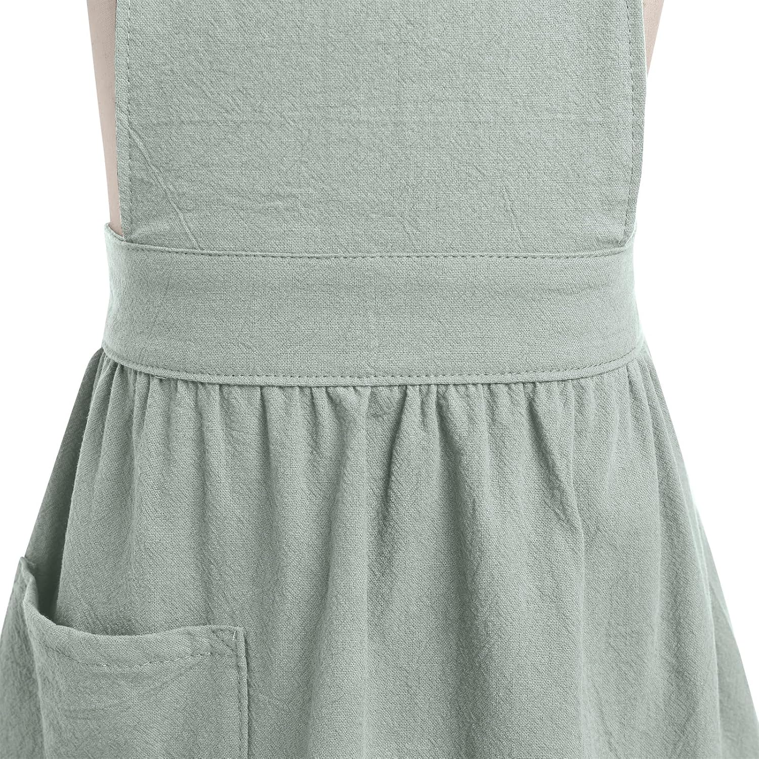 Kids Aprons for Cooking Cotton Linen Children Baking Kitchen Gardening Painting Apron Pinafore Dress with Pockets