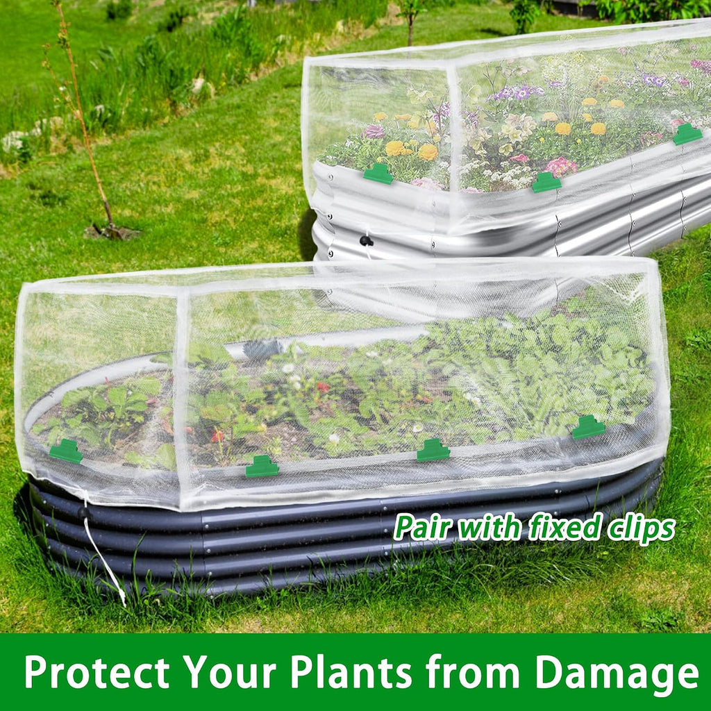 Garden Netting for Raised Beds, Plant Covers Garden Protection Bird Netting | 8x4FT Raised Garden Bed Cover, Ultra Fine