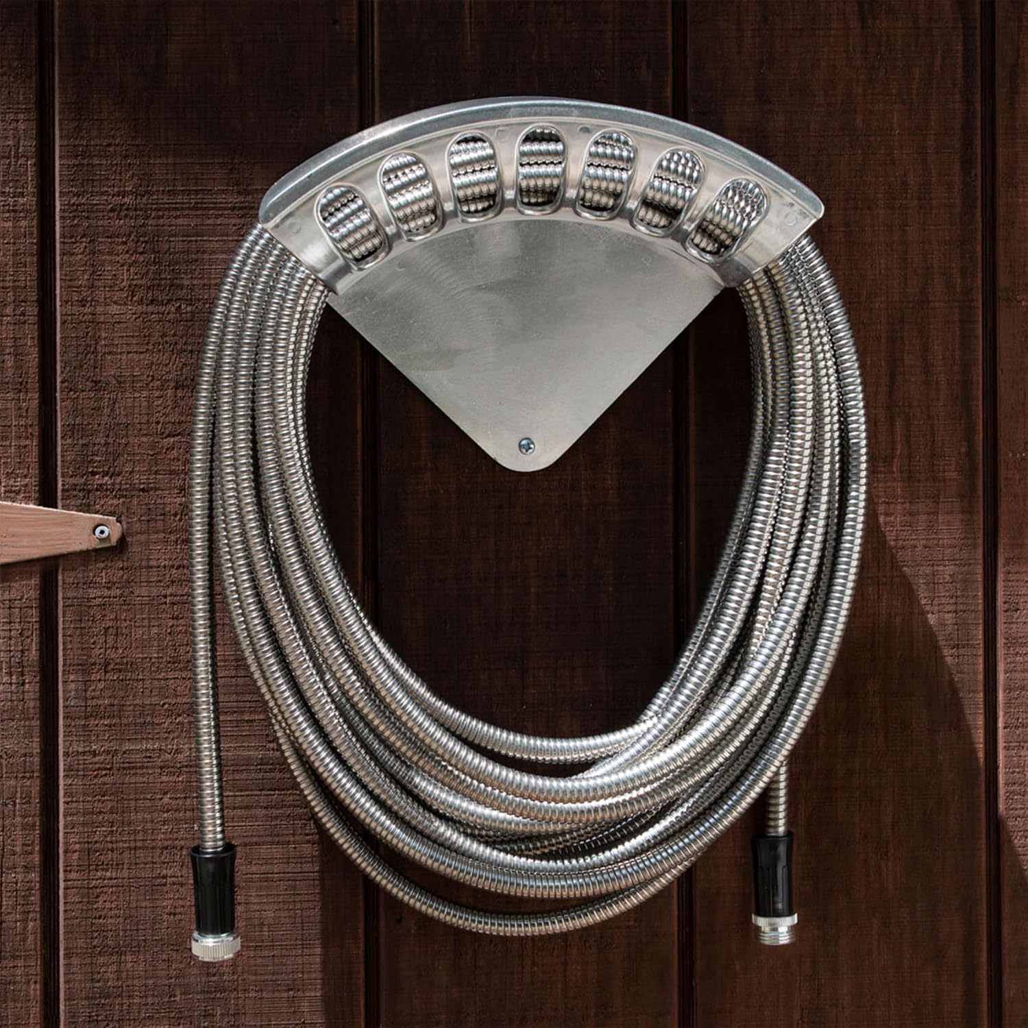 Kings County Tools Hose Reel for Outside, 13” x 5.25” x 9.75” | Heavy Duty Aluminum Hanger Wall Mount for 100ft 1/2"