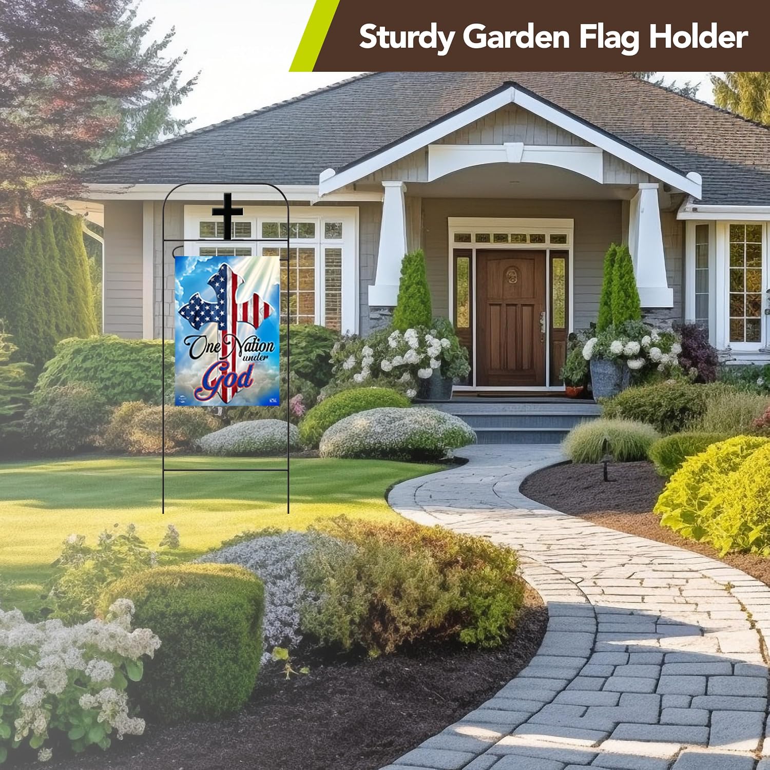 Briarwood Lane Everyday Wrought Iron Cross Garden Flag Arbor 41x15 Garden Flag Decorative Arbor