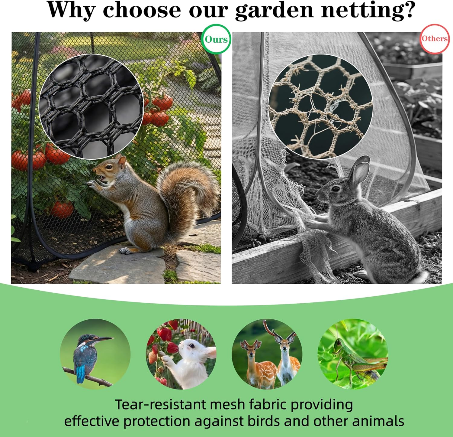 2PCS Pop-Up Garden Netting Protector with 2 Storage Bags & 16 U-Shaped Nails, 28"x28"x32" Plant Shade Tent， Mesh Plant
