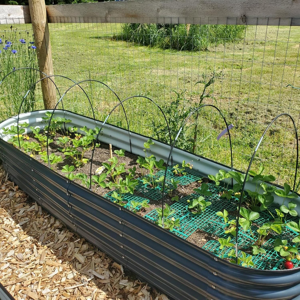 Greenhouse Hoops Grow Tunnel, 10 Sets 7FT Garden Hoops | Rust-Proof Fiberglass Frame for Raised Beds, Garden Netting