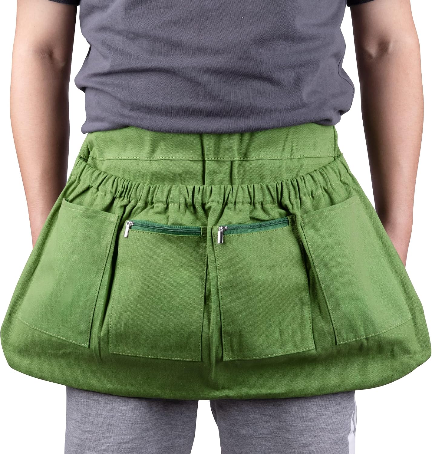 codree Harvest Apron for Garden Vegetable-Adjustable Harvest Picking Apron with 4 Pockets for Gardeners Pick Fruit