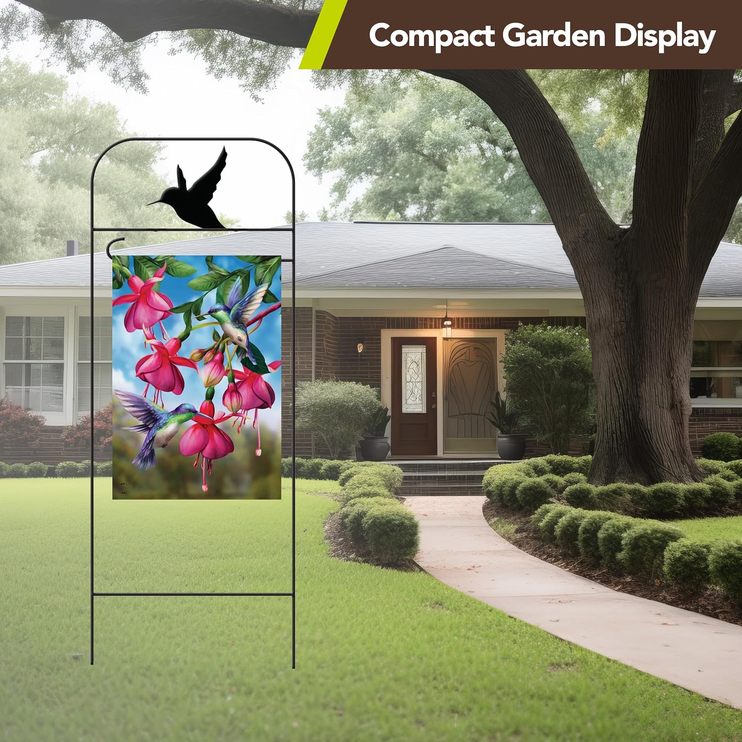 Briarwood Lane Wrought Iron Hummingbird Garden Flag Arbor 41x15 Garden Flag Decorative Arbor