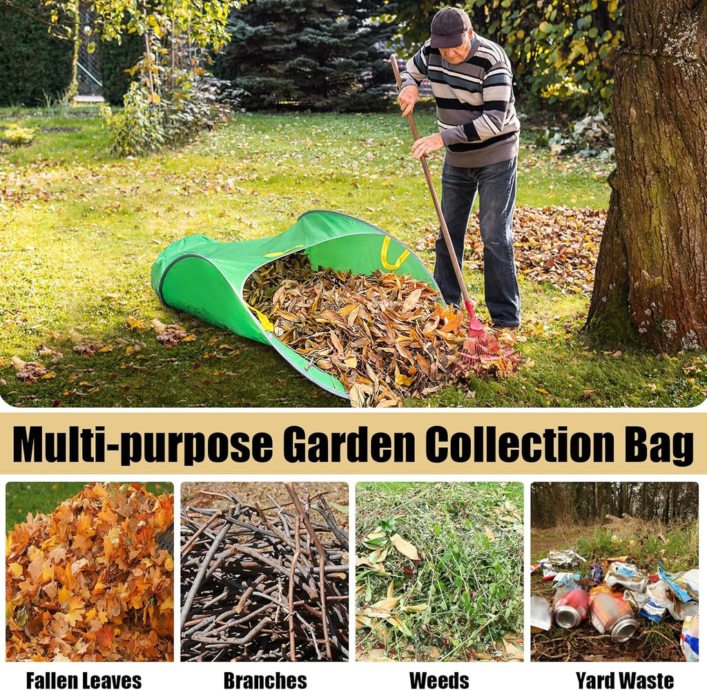 UQM Leaf Collector, Portable Pop Up Leaf Bags, Foldable Leaf Pick Up Tools | Foldable Leaf Pick Up Tools, Reusable Yard
